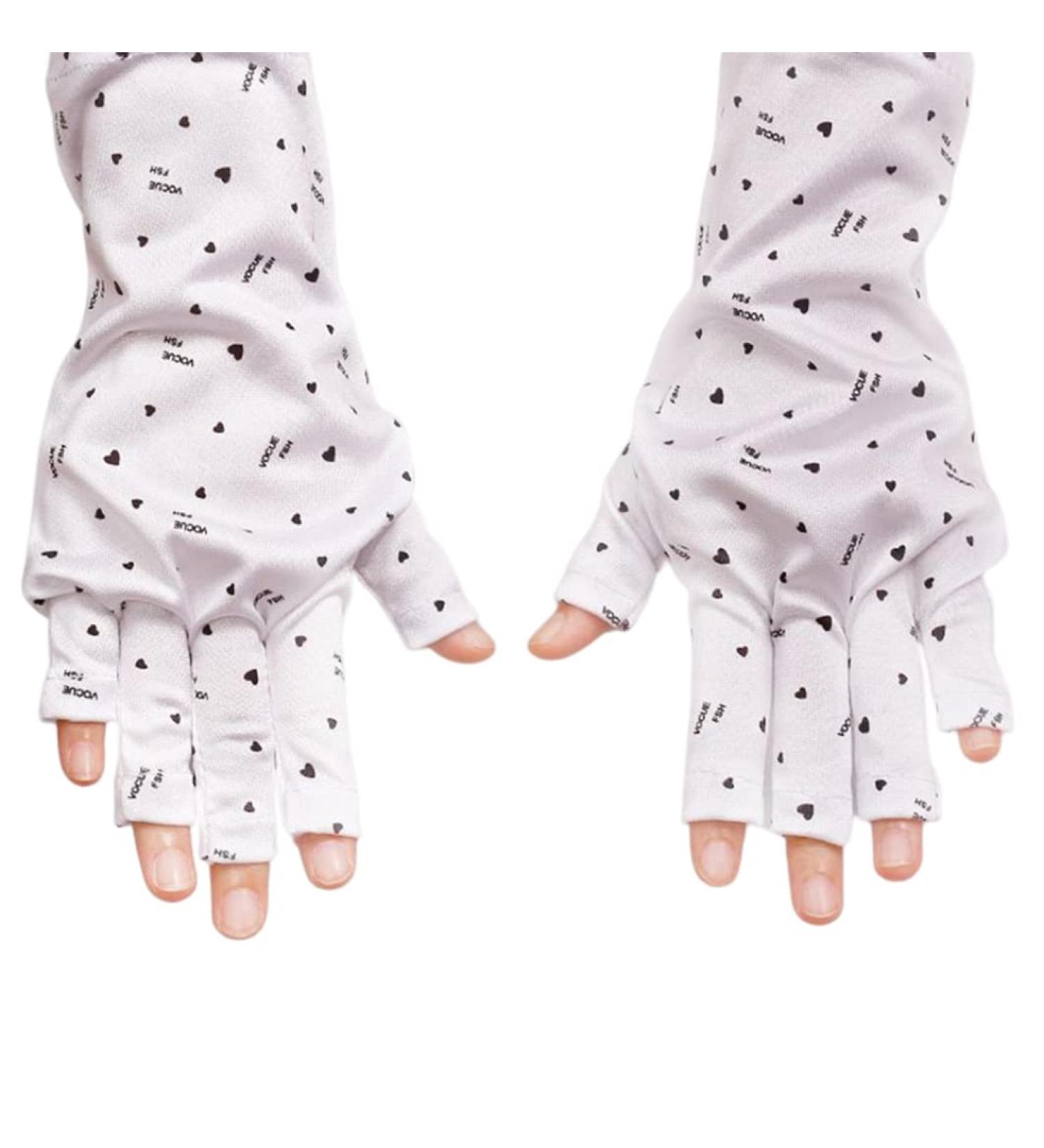 Moisturizing Gloves UPF 50+ Manicure Gloves Anti Uv Shield Gloves for Gel Nail Lamp Nail Art Fingerless Glove for Manicure Dryer Long 11.5X40 Cm - Buy Online on SooperMarket.com