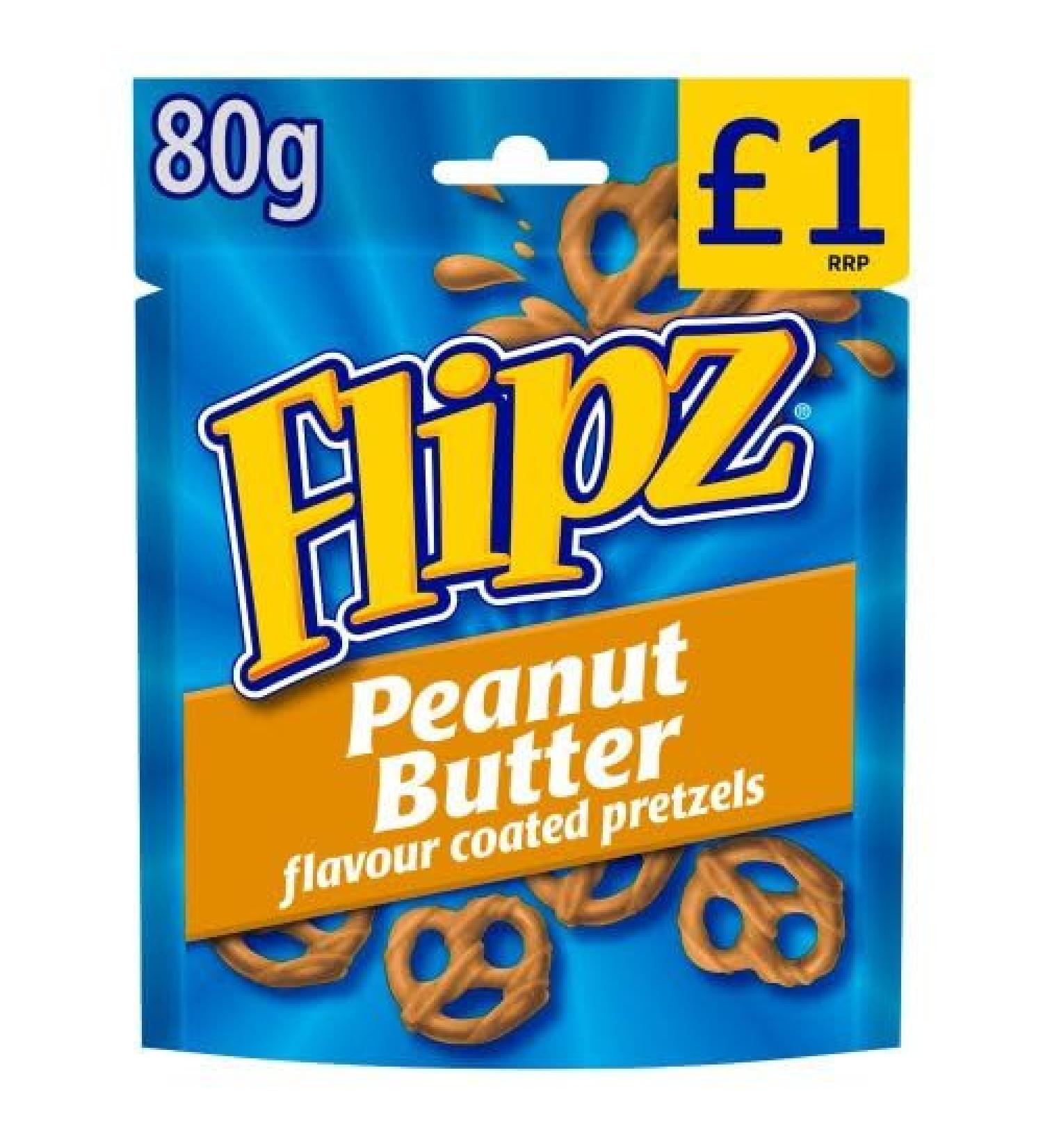 Flipz Peanut Butter Coated Pretzels 12x80g