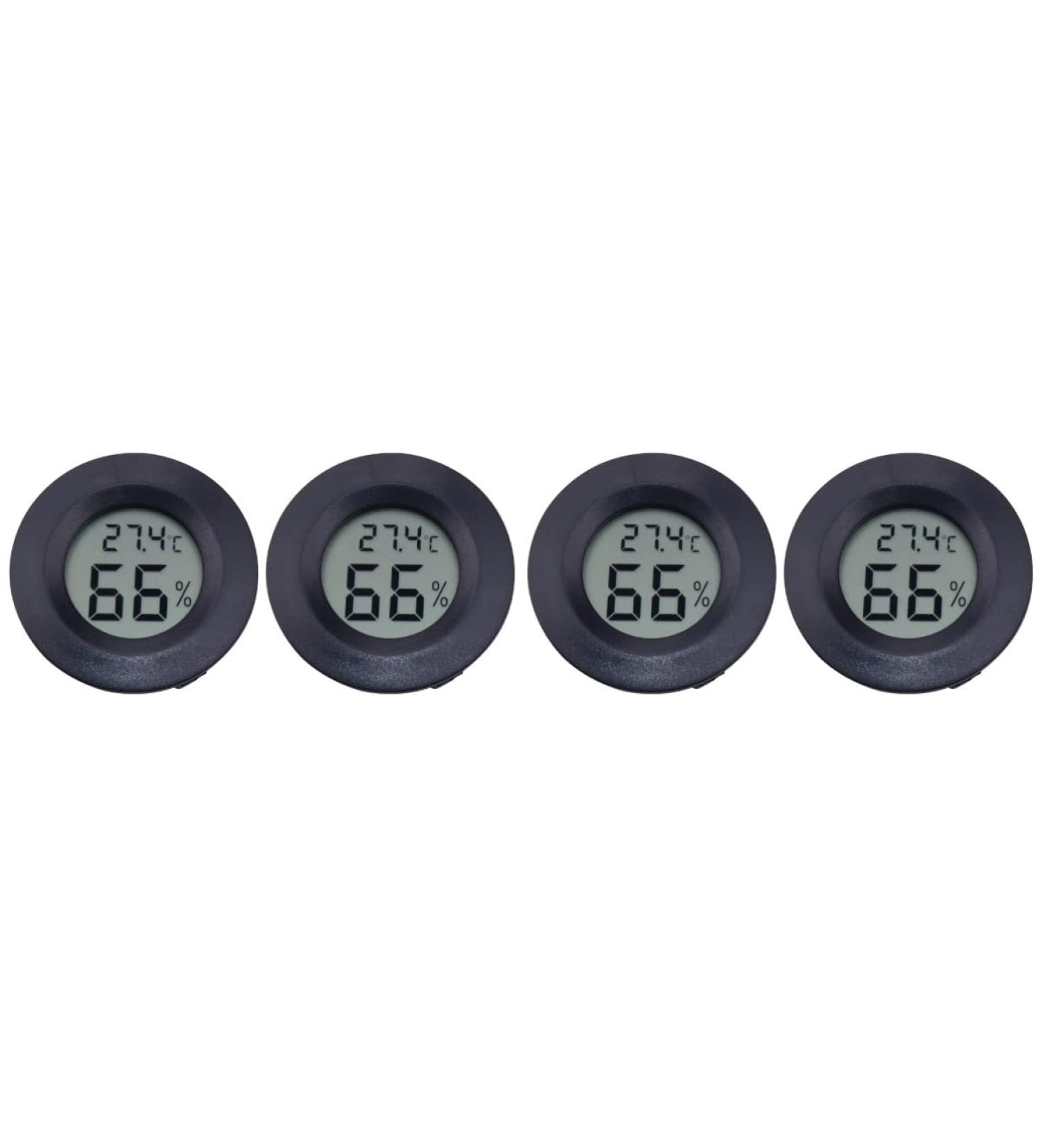 POPETPOP 4 pcs humidity gauge bearded dragon tank accessories humidity monitor gecko tank accessories indoor temperature gauge digital humidity meter Temperature and humidity meter crawl mediumx2pcs Blackx2pcs - Buy Online on SooperMarket.com