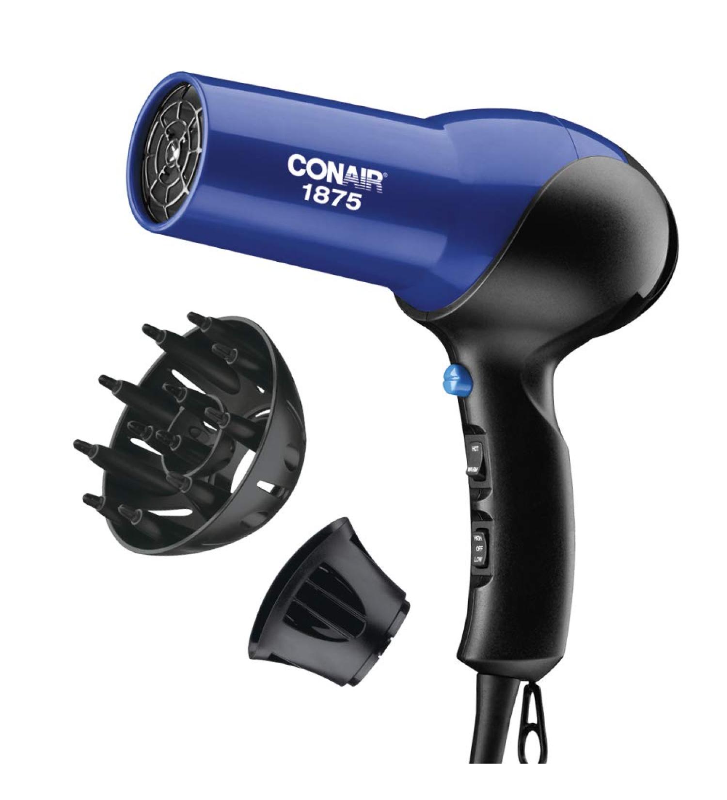 Conair 1875 Watt Turbo Hair Dryer in Blue/Black - Fast Drying Power for Salon-Quality Results - Buy Online on SooperMarket.com