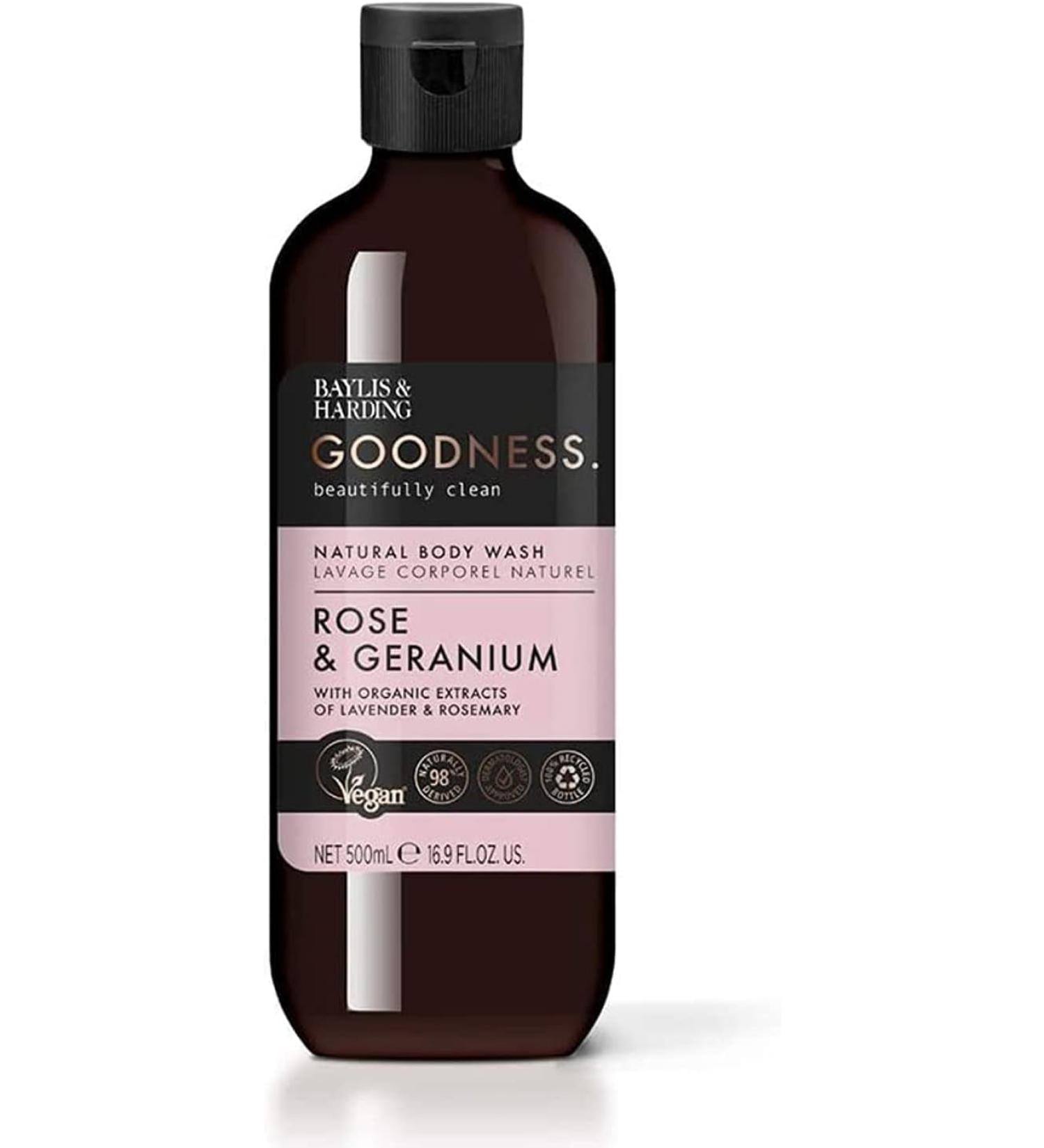 Baylis & Harding Liquid Body Wash Soap Goodness Rose & Geranium 16.9oz/500ml