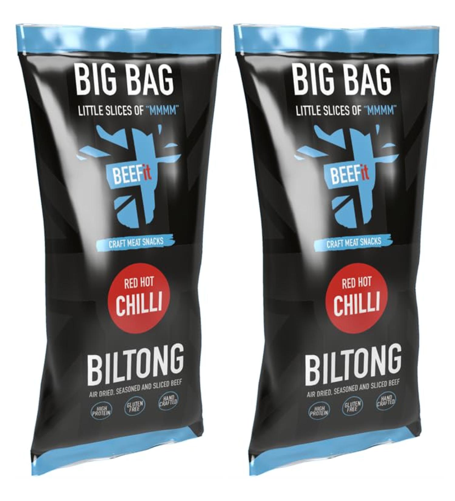 BEEFit Biltong Beef Jerky | 2x250g | High Protein | Gluten Free | Keto Friendly (Red Hot Chilli) - Buy Online on SooperMarket.com