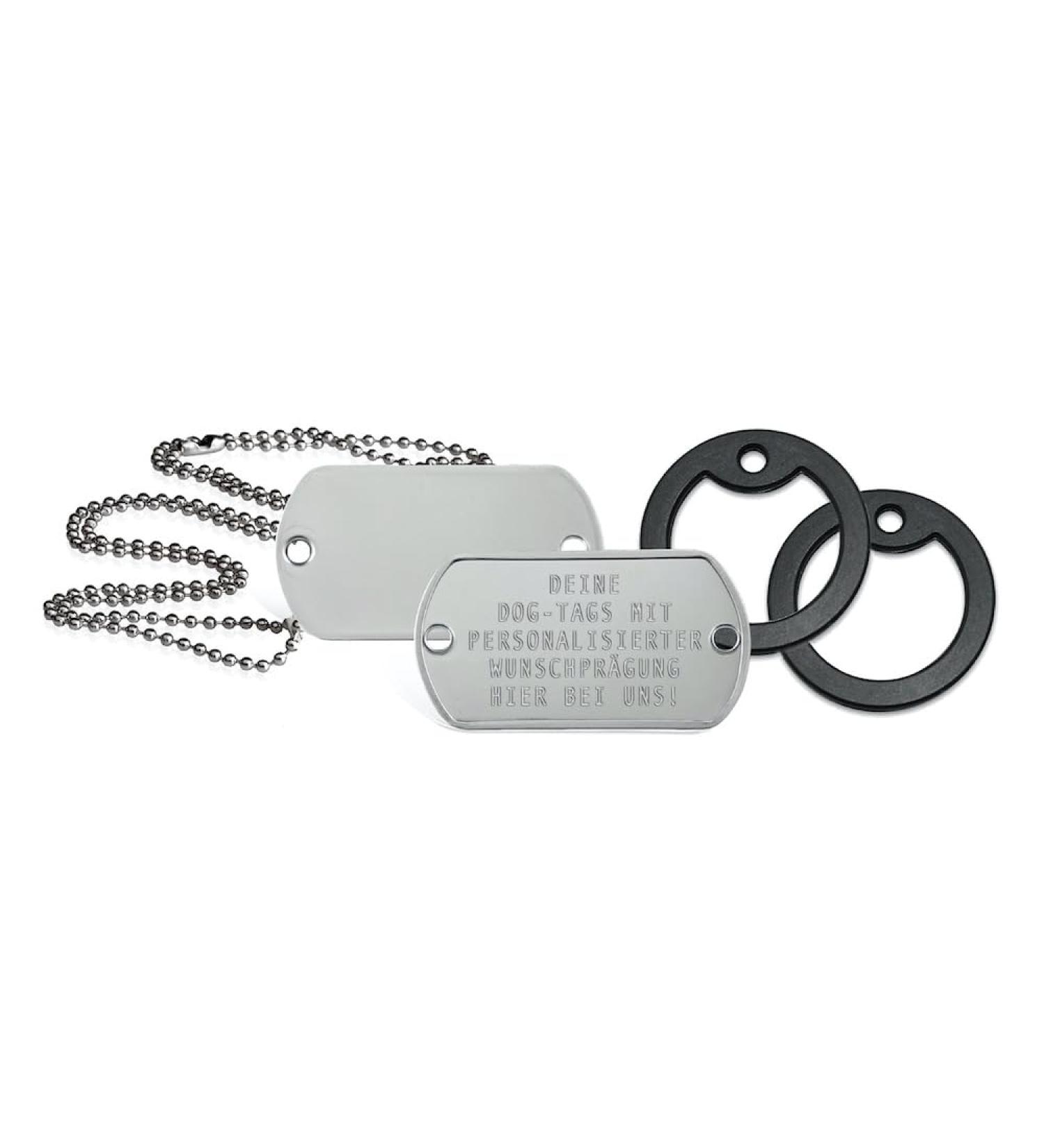 Personalized Dog ID Tags Set - 2 Chains & Silencers | Custom Embossing | Military Style Rambo Design - Buy Online on SooperMarket.com