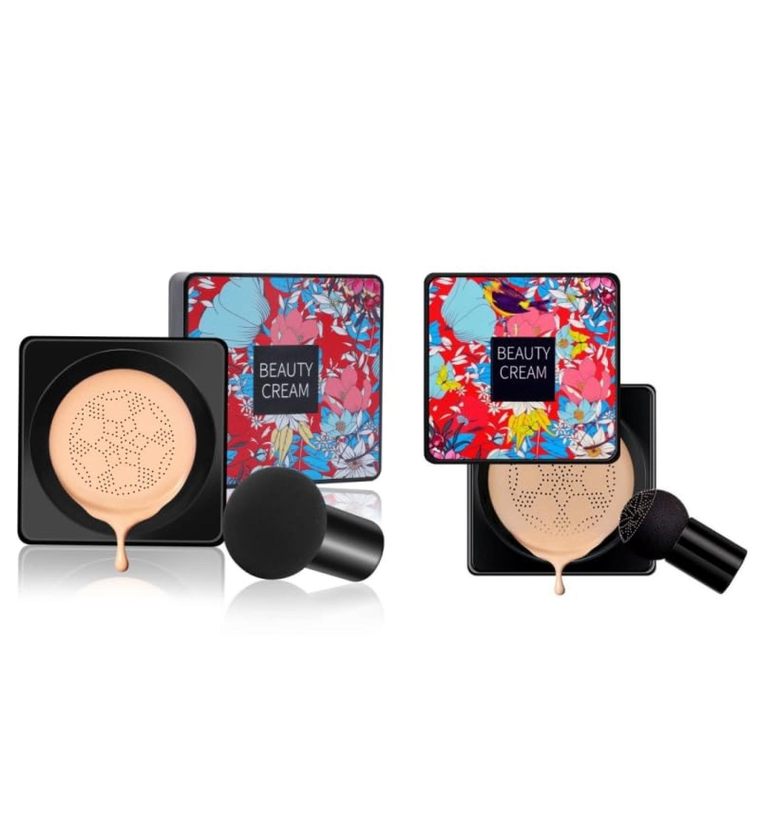 Lovelycat Mushroom Head Air Cushion BB Cream Even Skin Tone Makeup Base PrimerConcealer Lasting Nude Makeup Moisturizing Brightening Pigment CC Liquid Foundation (C-2PC) - Buy Online on SooperMarket.com