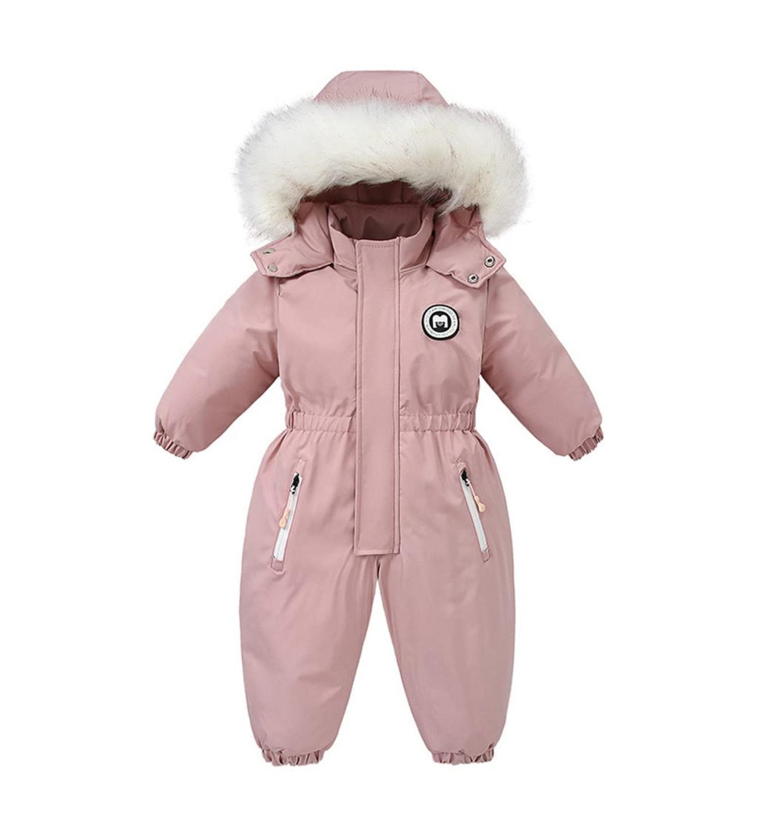 Kids Waterproof Snowsuit Romper | Boys' Fleece Coat | Girls' Ski Jacket | Windproof Outwear - Pink, 3-4 Years - Buy Online on SooperMarket.com