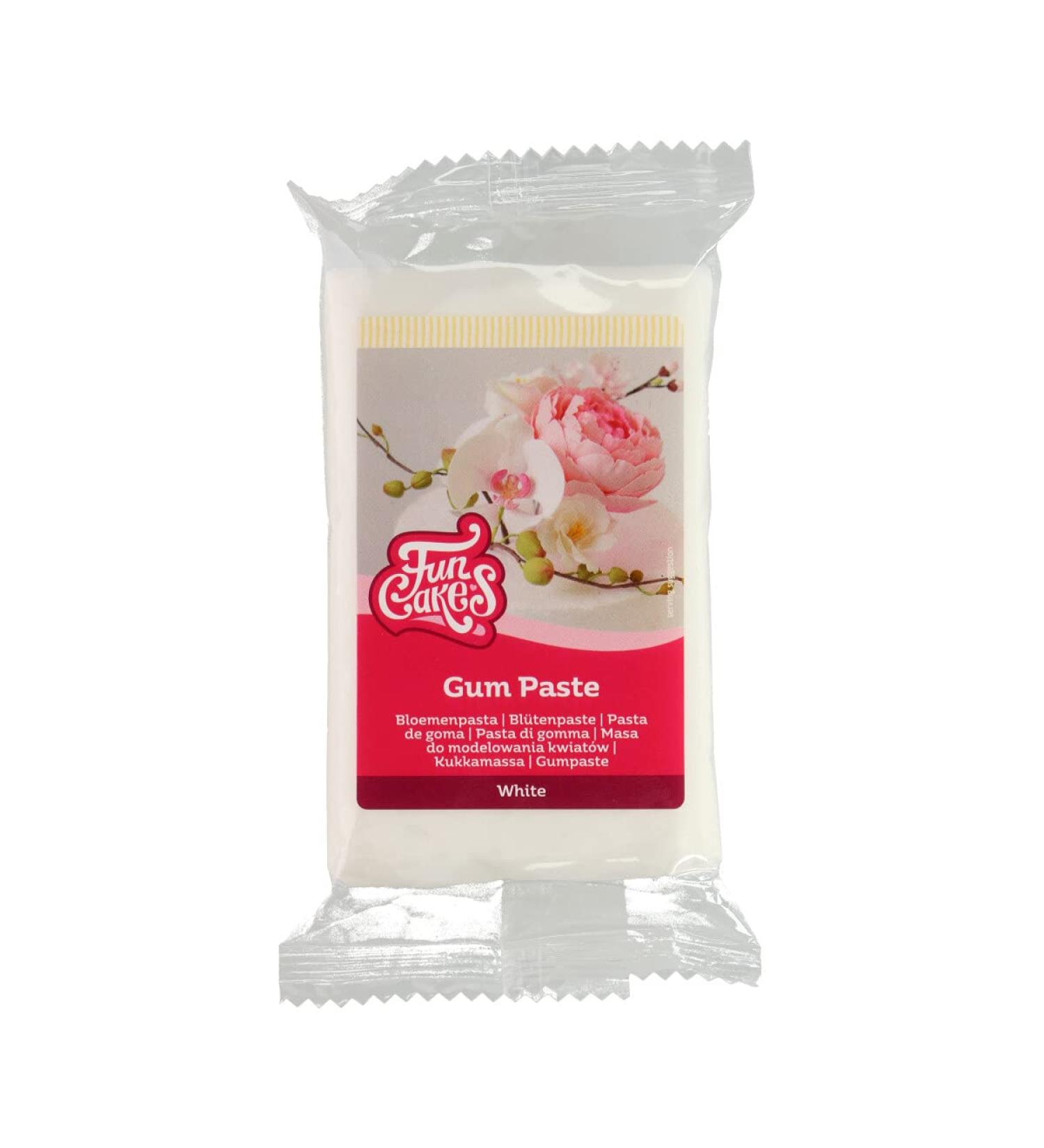 Funcakes flower paste white: perfect for sugar flowers fine leaves ruffles and more.Thin rolled out dry quickly silky elastic good halal kosher and gluten -free 250 g (1 Pack)