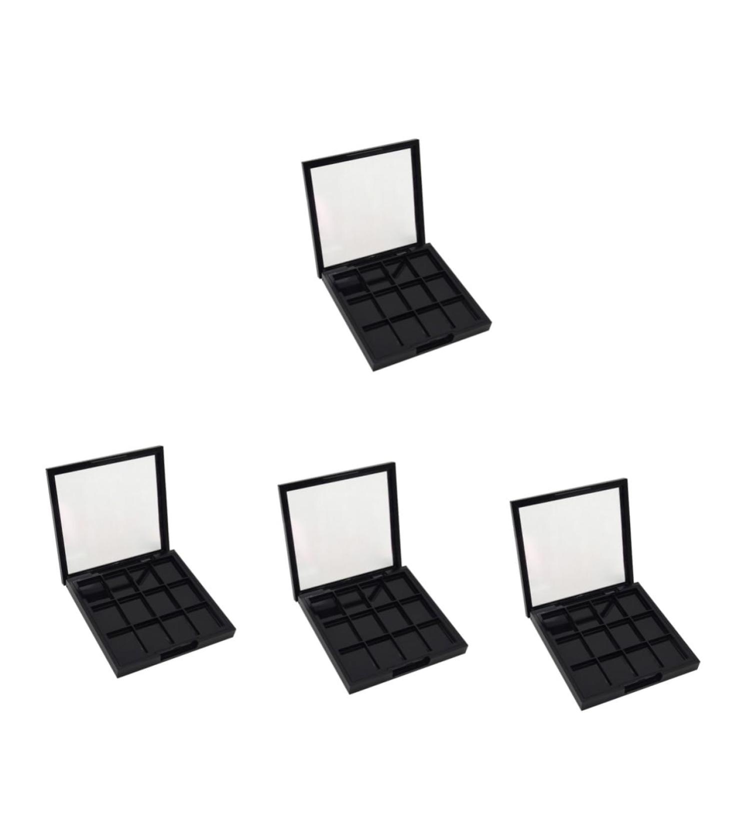 WOONEKY 4 Pcs 12 Empty Eyeshadow Dish Makeup Pallets for Women Travel Eyeshadow Highlight Empty Makeup Black - Buy Online on SooperMarket.com