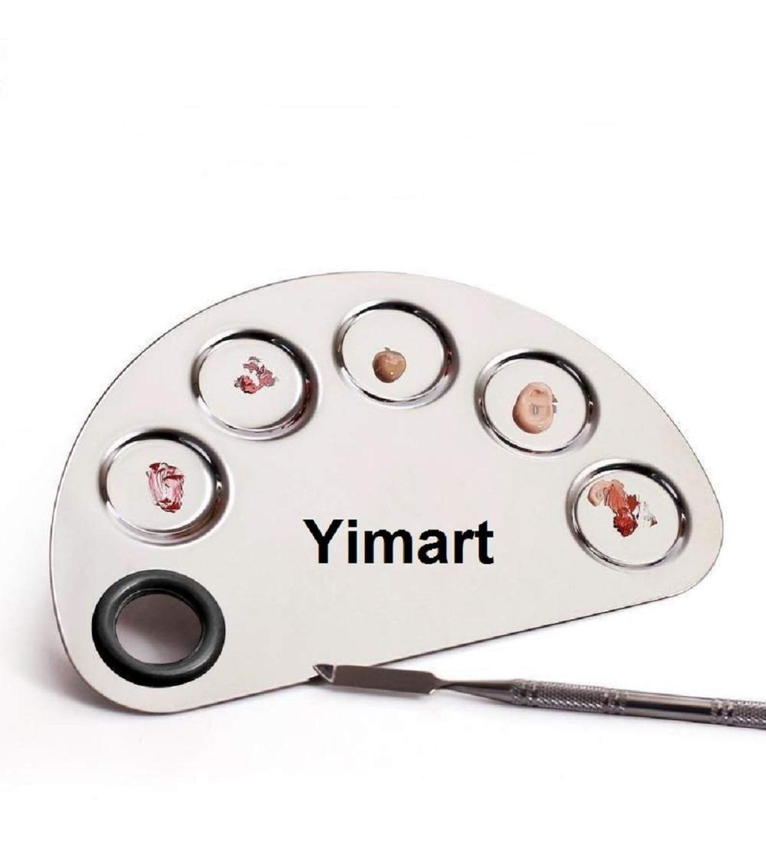 Yimart Pro Stainless Steel Makeup Palette & Spatula - Ultimate Mixing Tool for Cosmetic Artists | International Shipping Available - Buy Online on SooperMarket.com