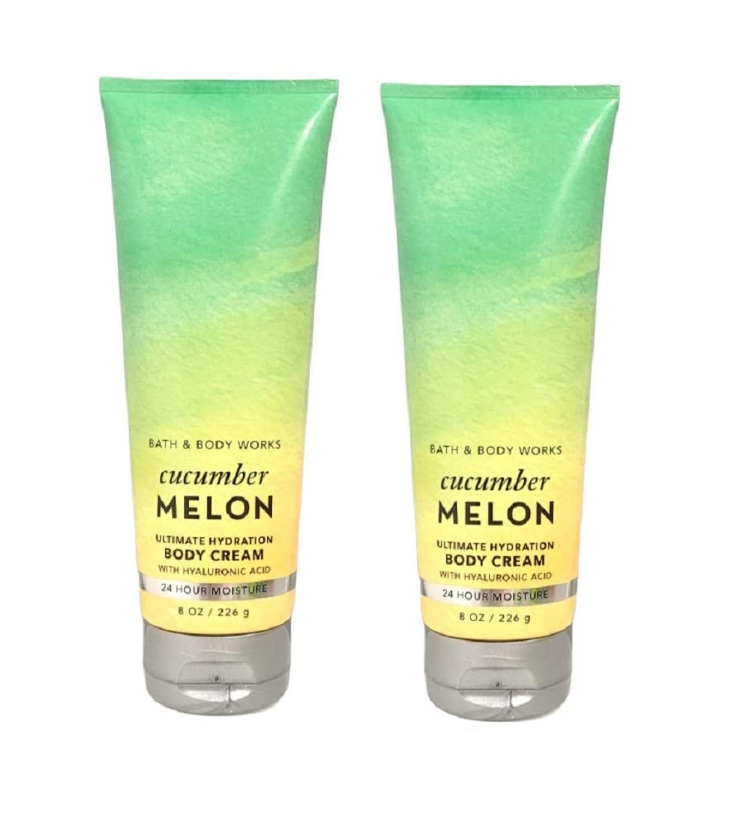Bath & Body Works Ultimate Hydration Body Cream For Women 8 Fl Oz 2- Pack (Cucumber Melon) Cucumber Melon 8 Ounce (Pack of 2)