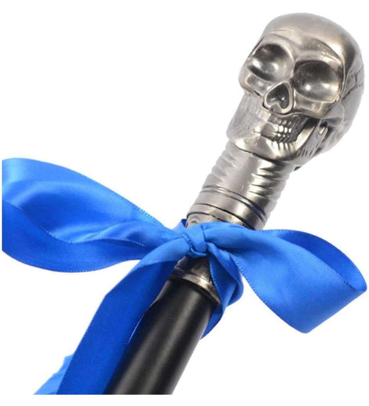Wooden Walking Stick Solid Cane Skull Walking Stick Silver-Tone Nickel Plated Handle &Wood Walking Stick-Walking Cane Wooden Stick Nautical Cane Antique Stick for Men &Women - Buy Online on SooperMarket.com