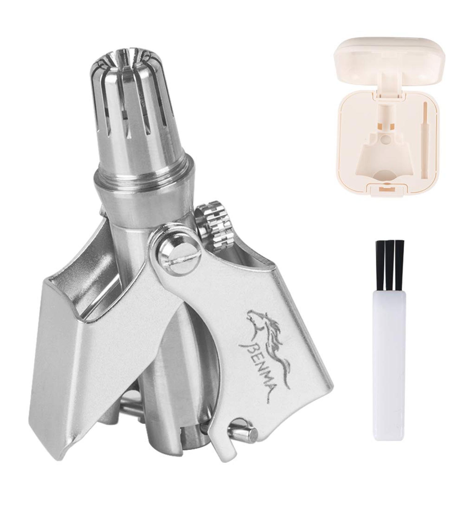 Nasal Hair Cutter & Trimmer | Stainless Steel Nose & Ear Trimmer for Men | Painless Washable Facial Hair & Eyebrow Trimmer - Buy Online on SooperMarket.com