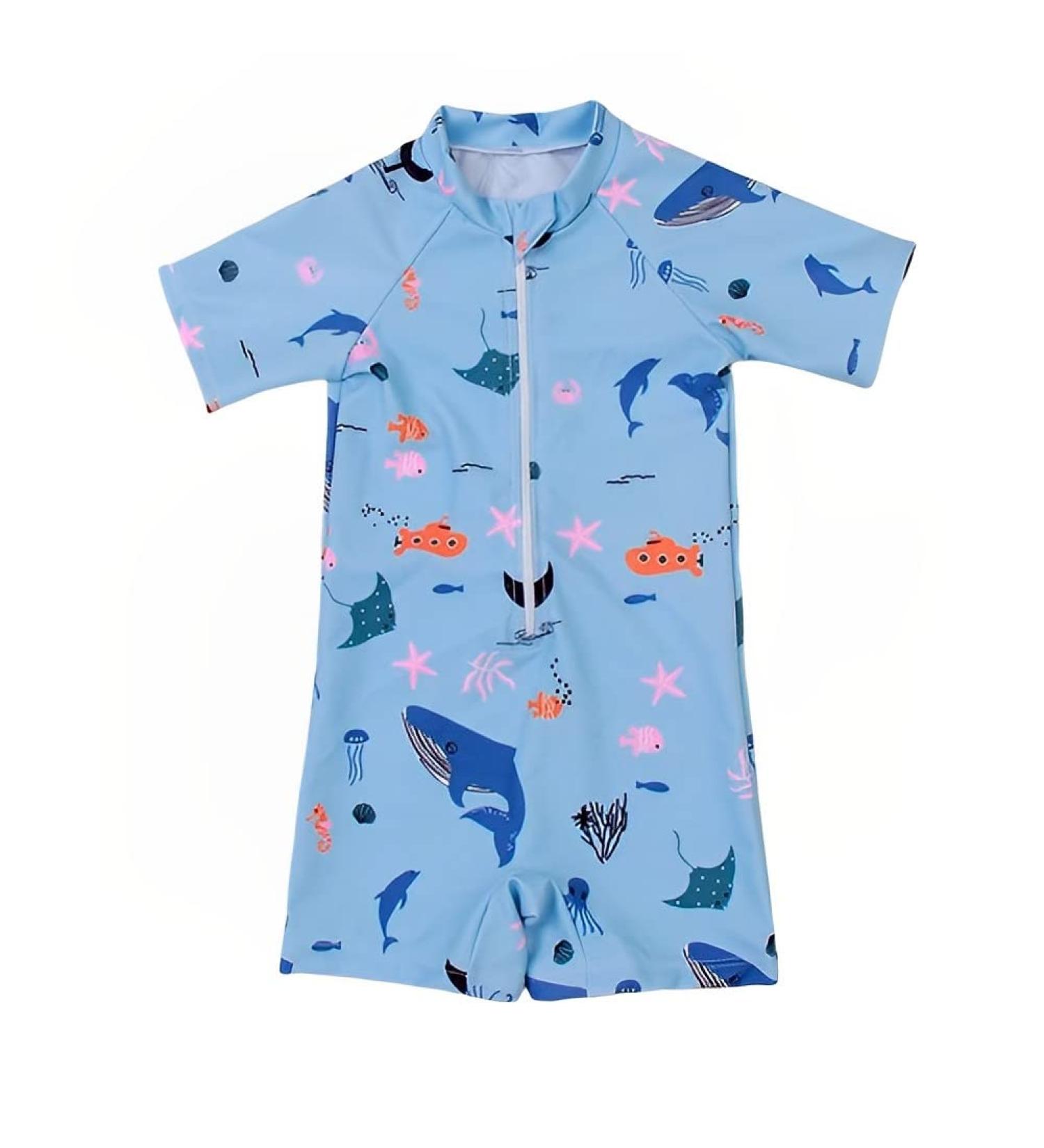 PythJooh Baby Boy Shark Print Swimsuit Rash Guard One Piece | 18-24 Months | Beach Swimwear for Boys 0-5 Years - Buy Online on SooperMarket.com