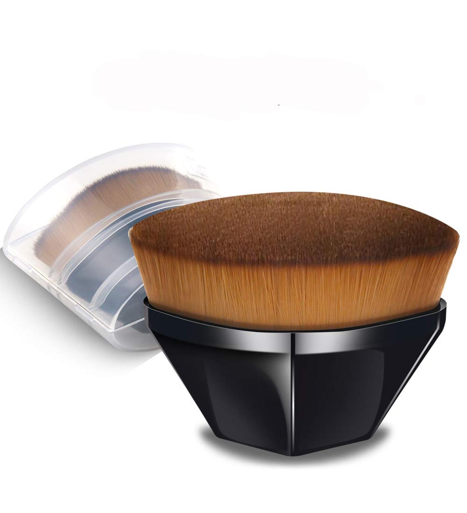 Flat Top Kabuki Foundation Makeup Brush for Blending Liquid and Powder Cosmetics (Black) - Buy Online on SooperMarket.com