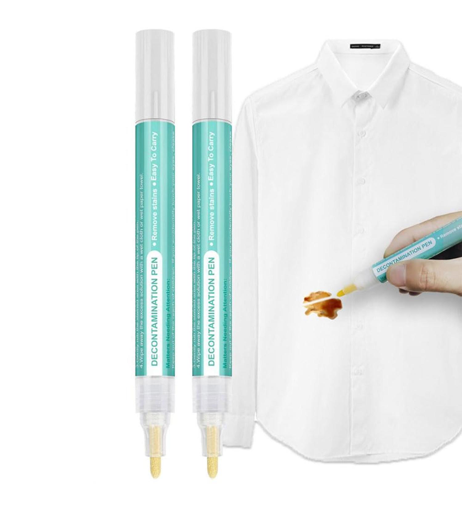 Bleach Pen Stain Remover Pen for Clothes Wash Instant Stain Remover Stick Laundry Free Portable Grease Stain Removing Pen (2PC) - Buy Online on SooperMarket.com