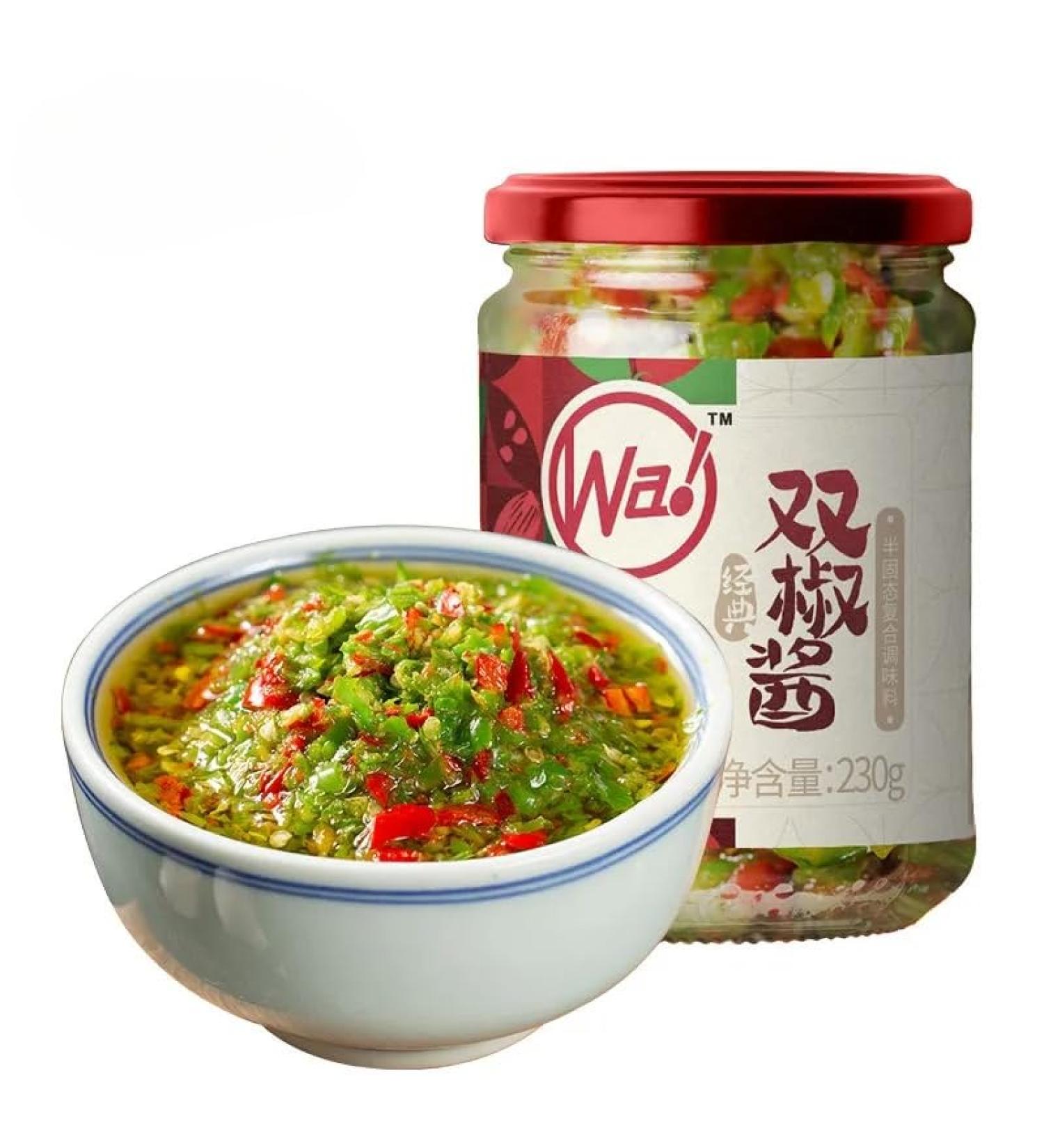 Sichuan specialty spicy Chili sauce and paste 230g/can green&red pepper chopped chili sauce delicious noodle sauce Chinese food instant spicy snacks (Double Pepper Sauce 1can) Double Pepper Sauce 1can - Buy Online on SooperMarket.com