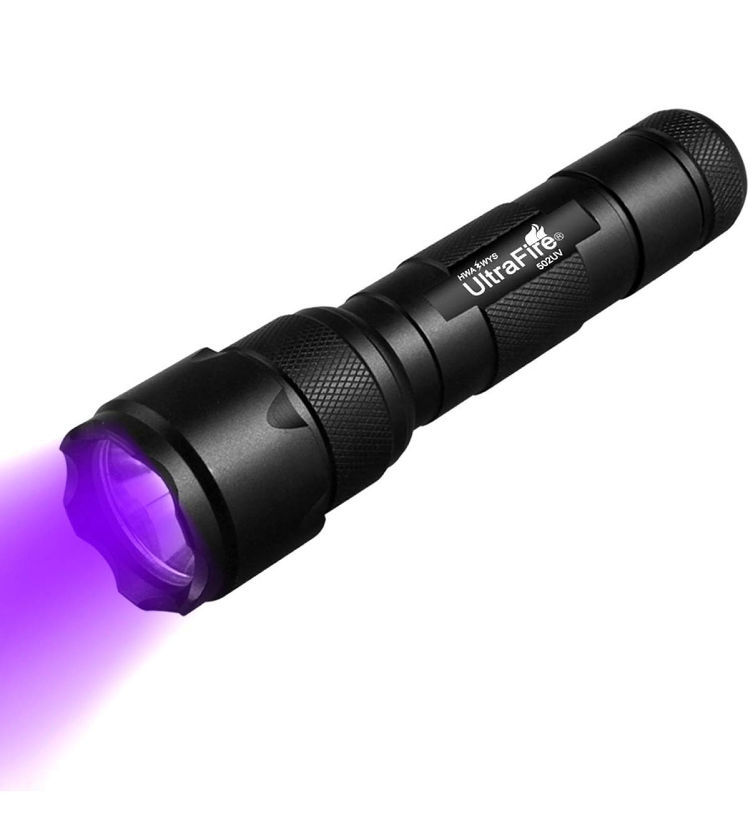 Ultrafire UV Flashlight - Super Power 395-405NM LED Black Light for Leak Detection Pet Stains & Bed Bugs - International Shipping Available - Buy Online on SooperMarket.com