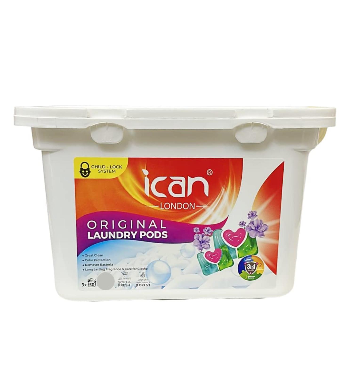 Ican Laundry 3-in-1 Washing Pods - 50 Count 10g Detergent Tablets - Buy Online on SooperMarket.com