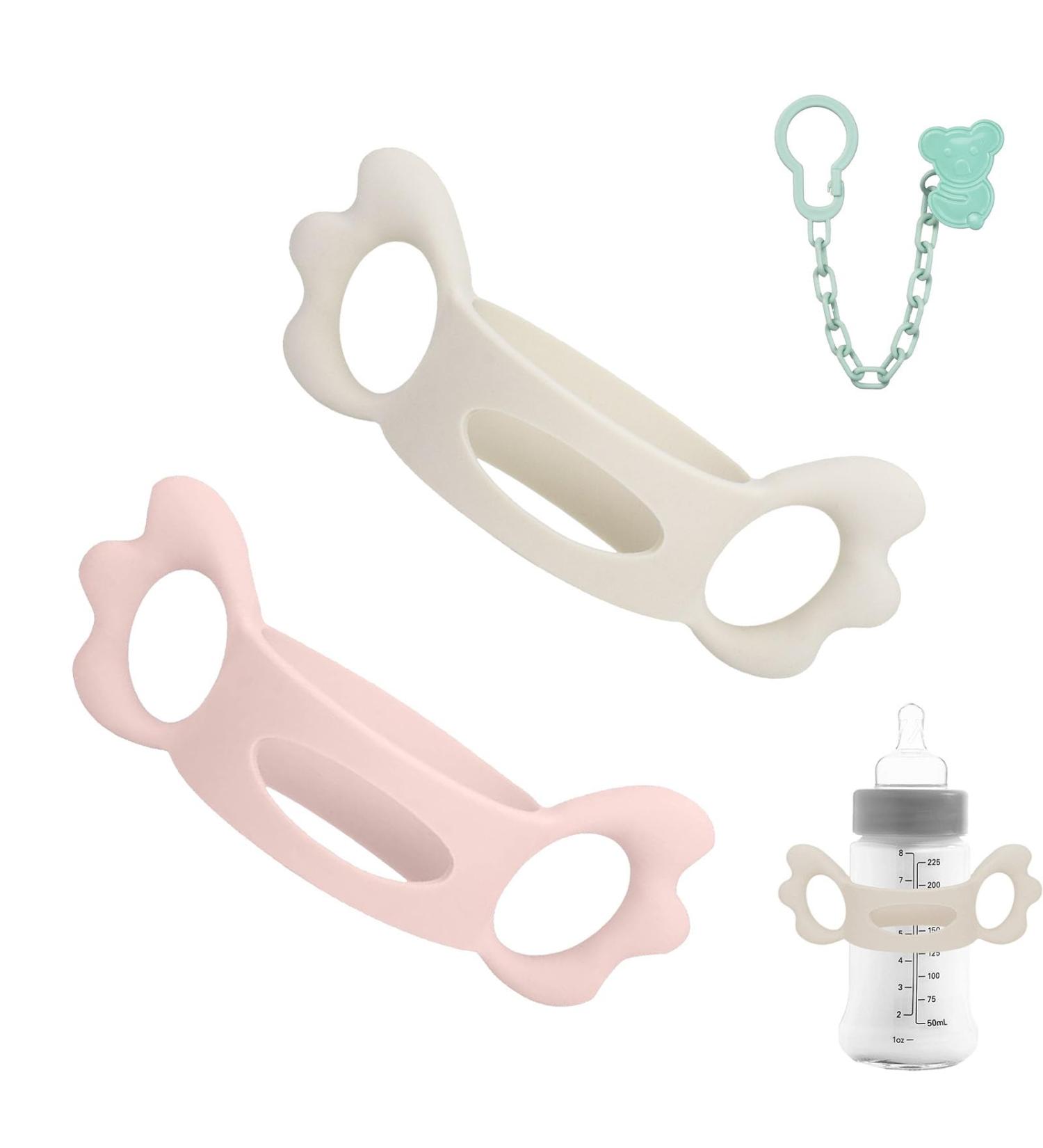 Buy 2PC Silicone Bottle Handles for Baby Bottles | Ergonomic Holder for Feeder Care | Fits 6cm+ Diameter Baby Bottles - Buy Online on SooperMarket.com