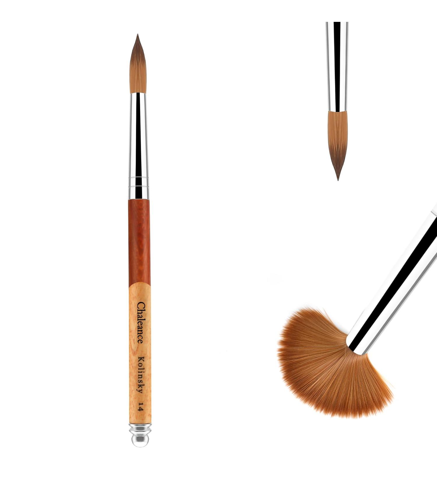Aokitec #14 Kolinsky Sable Acrylic Nail Brush for Nails - Wood Nail Art Brush for Manicure - Acrylic Application Tool - Buy Online on SooperMarket.com