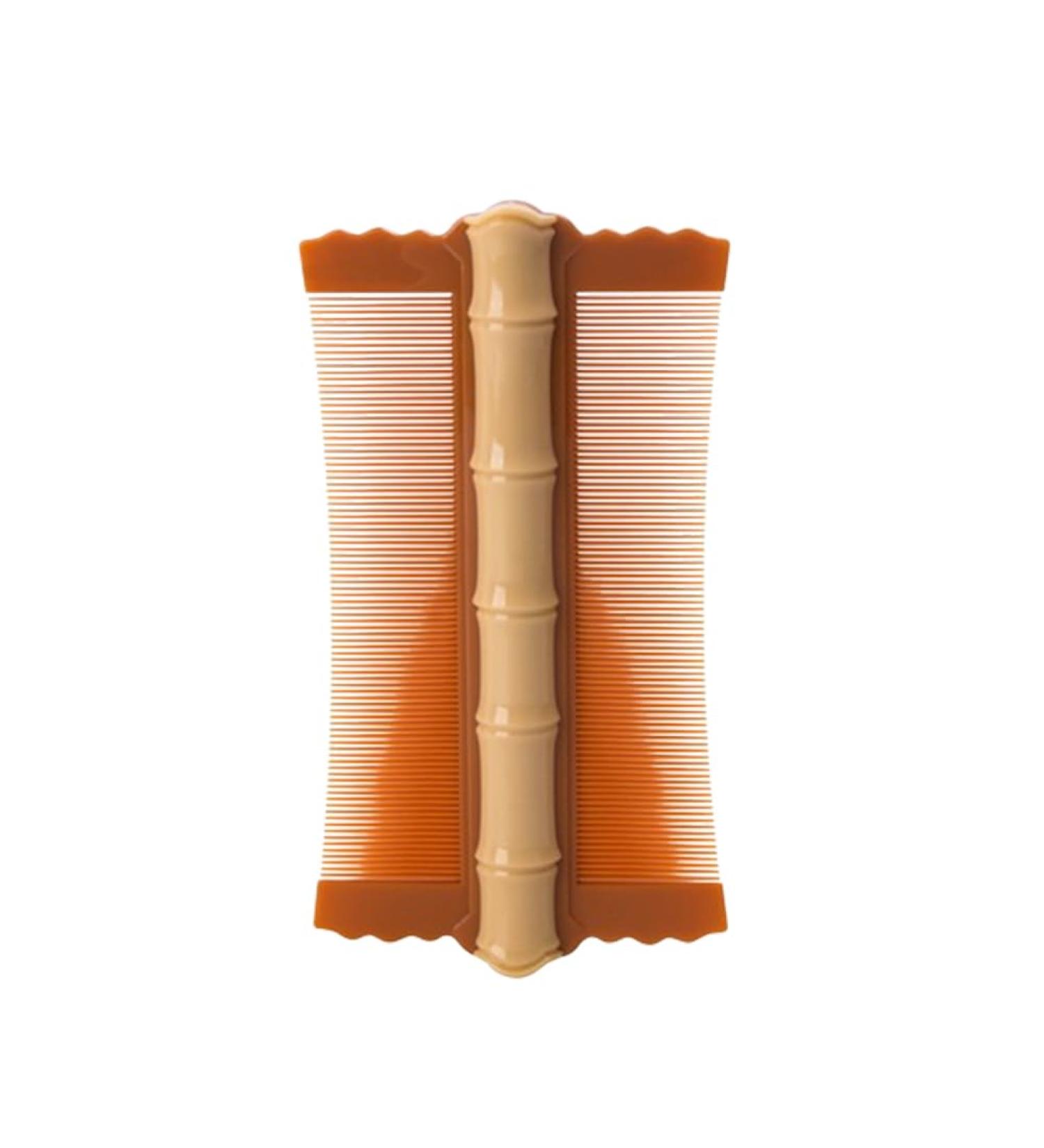 AMZLORD Lice Comb Flea Lice Removal Comb Double-sided Hair Nit Comb Fine Tooth Hair Grooming Comb Bamboo Shape for Cats Dogs Orange - Buy Online on SooperMarket.com