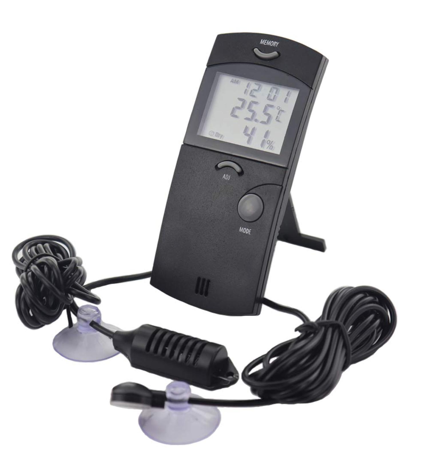 Digital Reptile Thermometer Hygrometer With Two Remote Probes - Max Min Vivarium Thermometer Ideal for Reptile Tanks and Vivariums - Buy Online on SooperMarket.com
