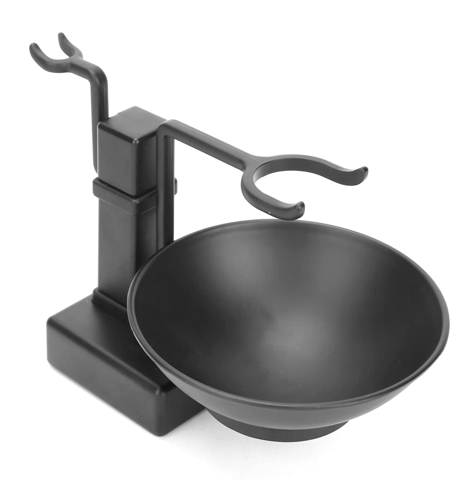 Premium Stainless Steel Shaving Brush Holder & Black Soap Dish Set for Men - Perfect Gift for Grooming - Buy Online on SooperMarket.com