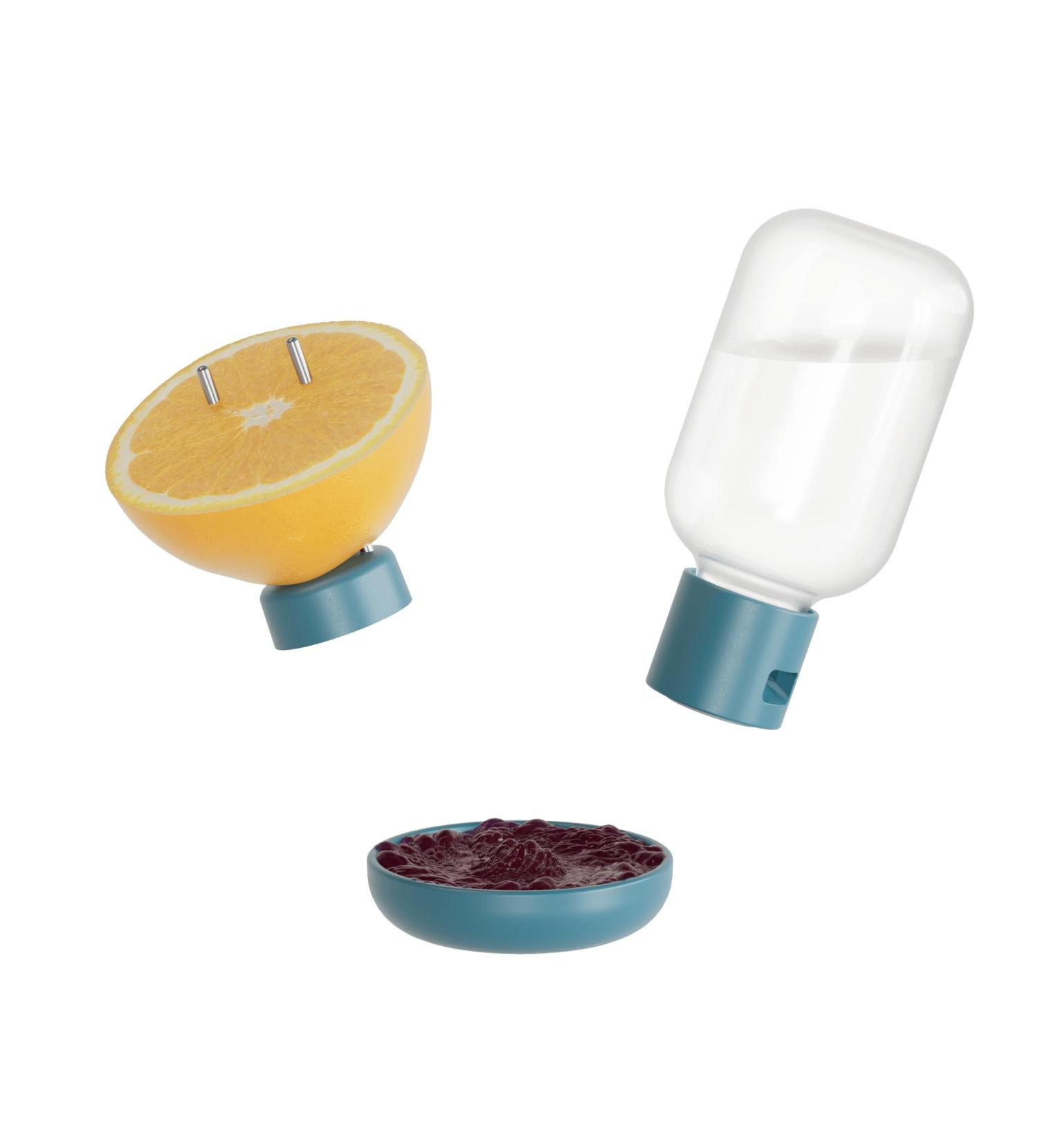 Bird Buddy Original 3-in-1 Feeding Set | Water Fountain Fruit Skewer & Jelly Tray - Blue Color | International Shipping - Buy Online on SooperMarket.com