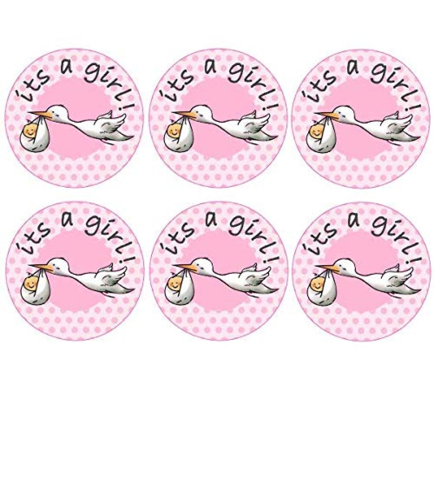 35 x Pre Cut "its a Girl" Stork Baby Shower Cup Cake - Fairy Cake Toppers/Decorations Edible Wafer Paper - Buy Online on SooperMarket.com