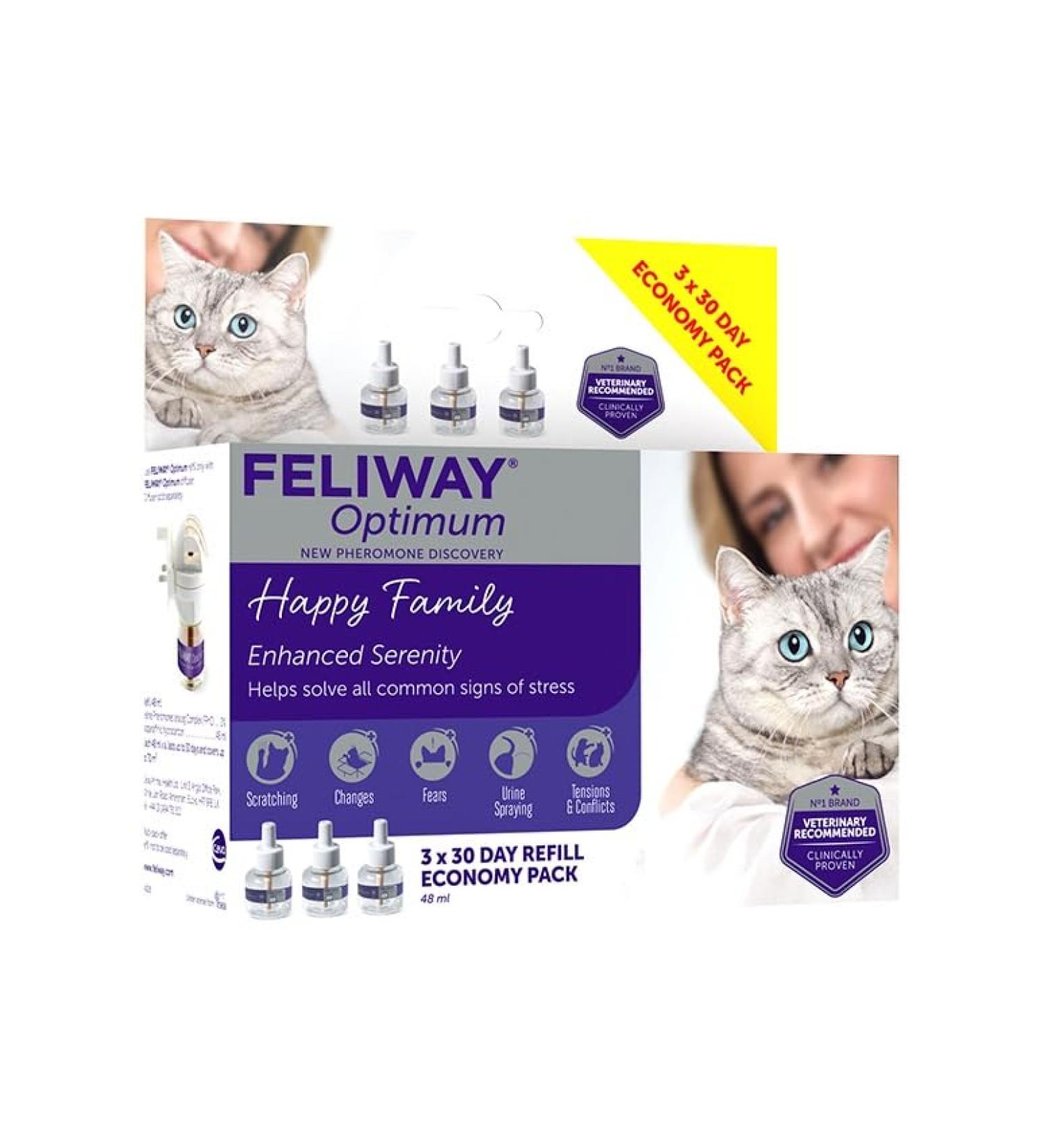 Feliway Optimum Refill Purple Package may vary 3 Count ( Pack of 1) - Buy Online on SooperMarket.com
