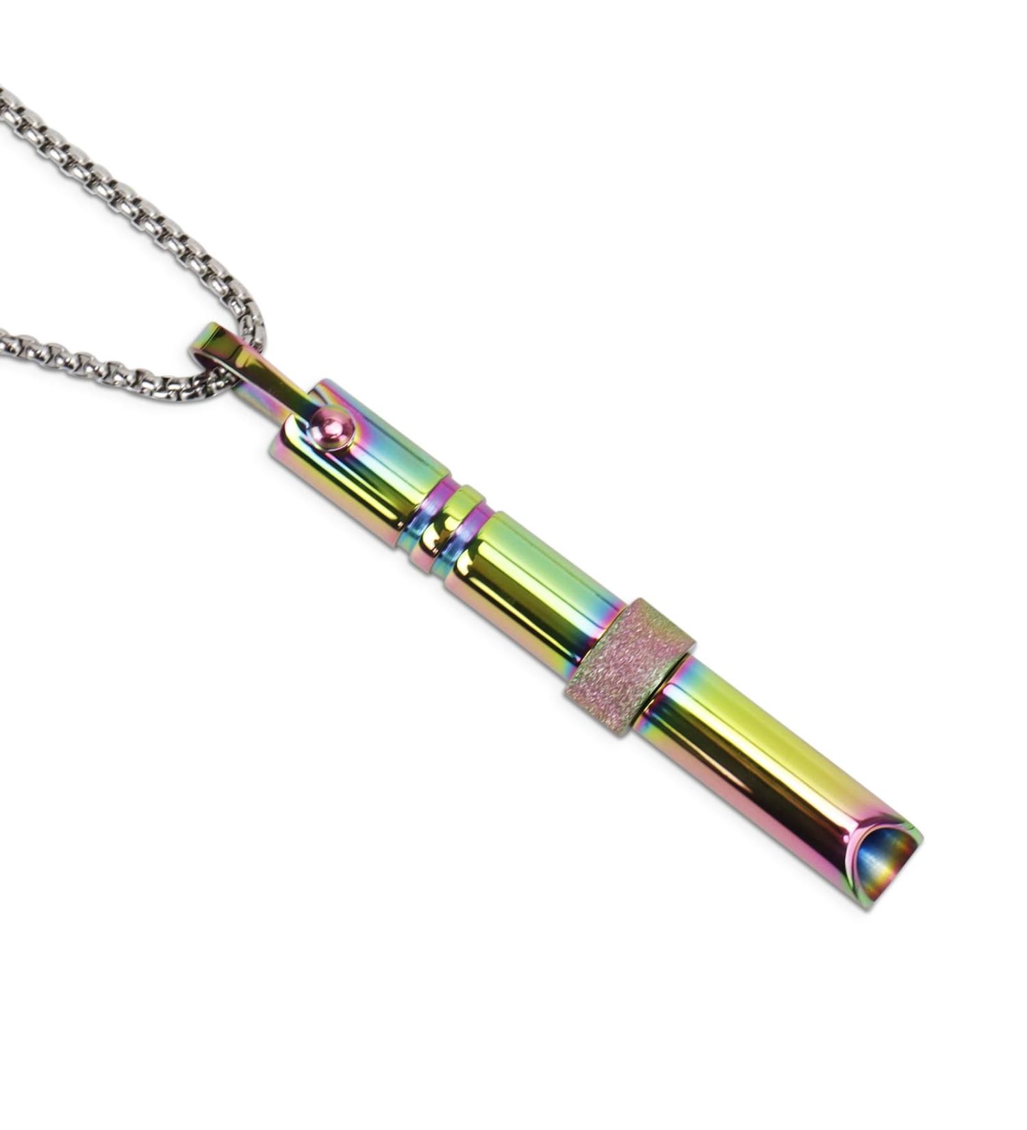 Anxiety Necklace Luwrevc Relief Anxiety Stress Breathing Calming Whistle Necklaces Meditation Mindful Spiritual Items for Men Women Reduce Stress Relaxation Quit Smoking Black Stainless Steel Necklace Multi - Buy Online on SooperMarket.com