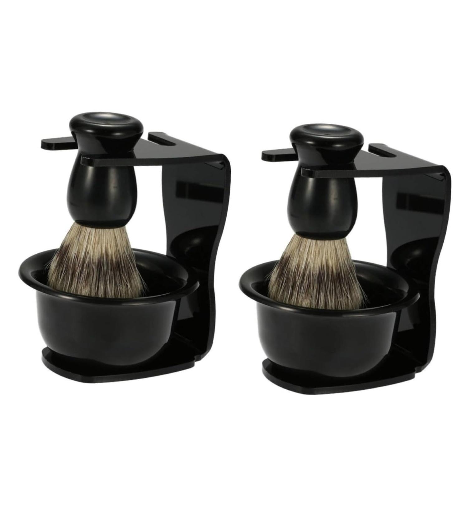 Buy Cabilock 2pcs Shaving Brush Holder & Stand Set - Black Shaving Brush & Razor Stand for Perfect Grooming - International Shipping Available - Buy Online on SooperMarket.com