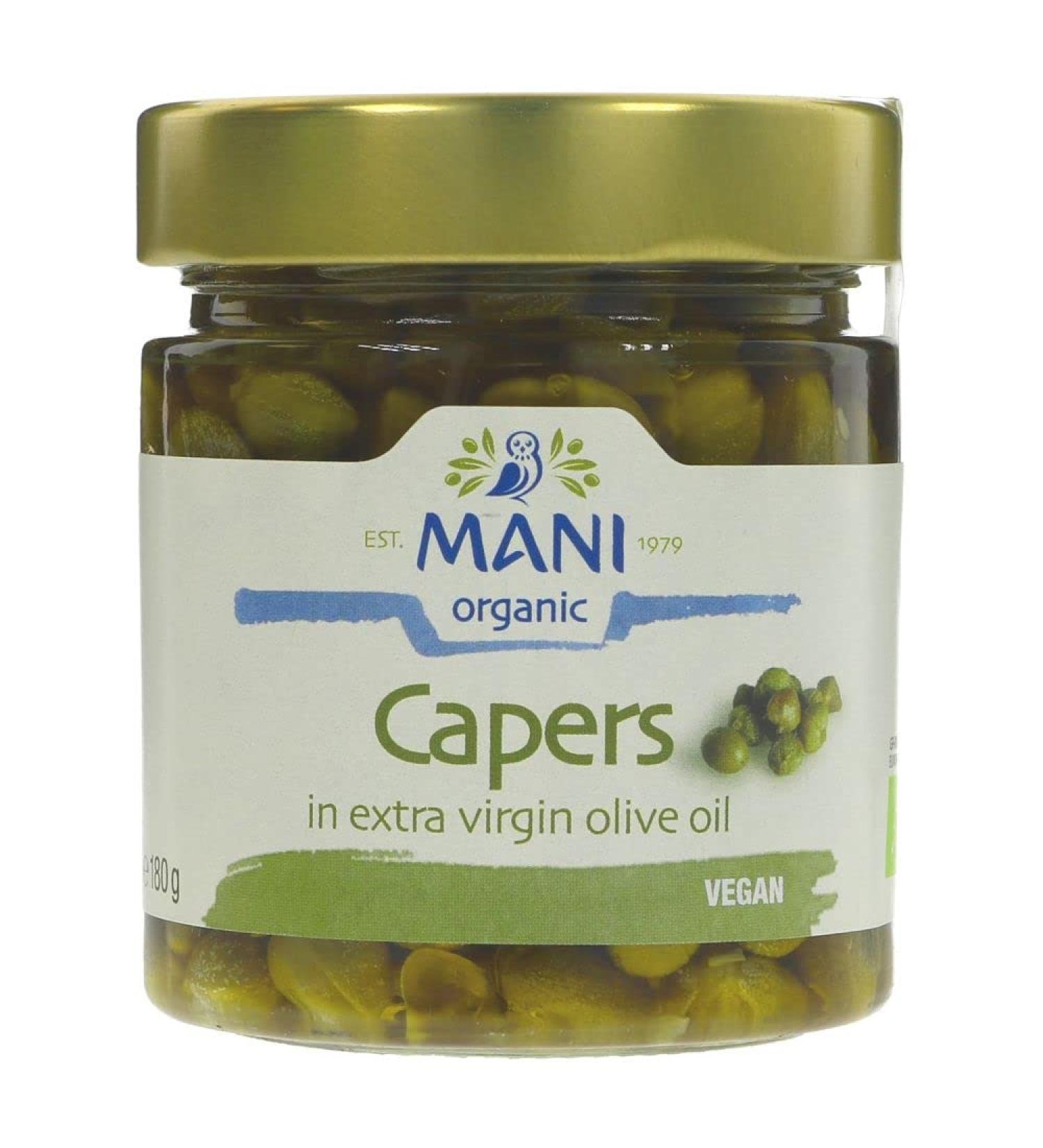 Mani Organic Capers in Extra Virgin Olive Oil 180 g