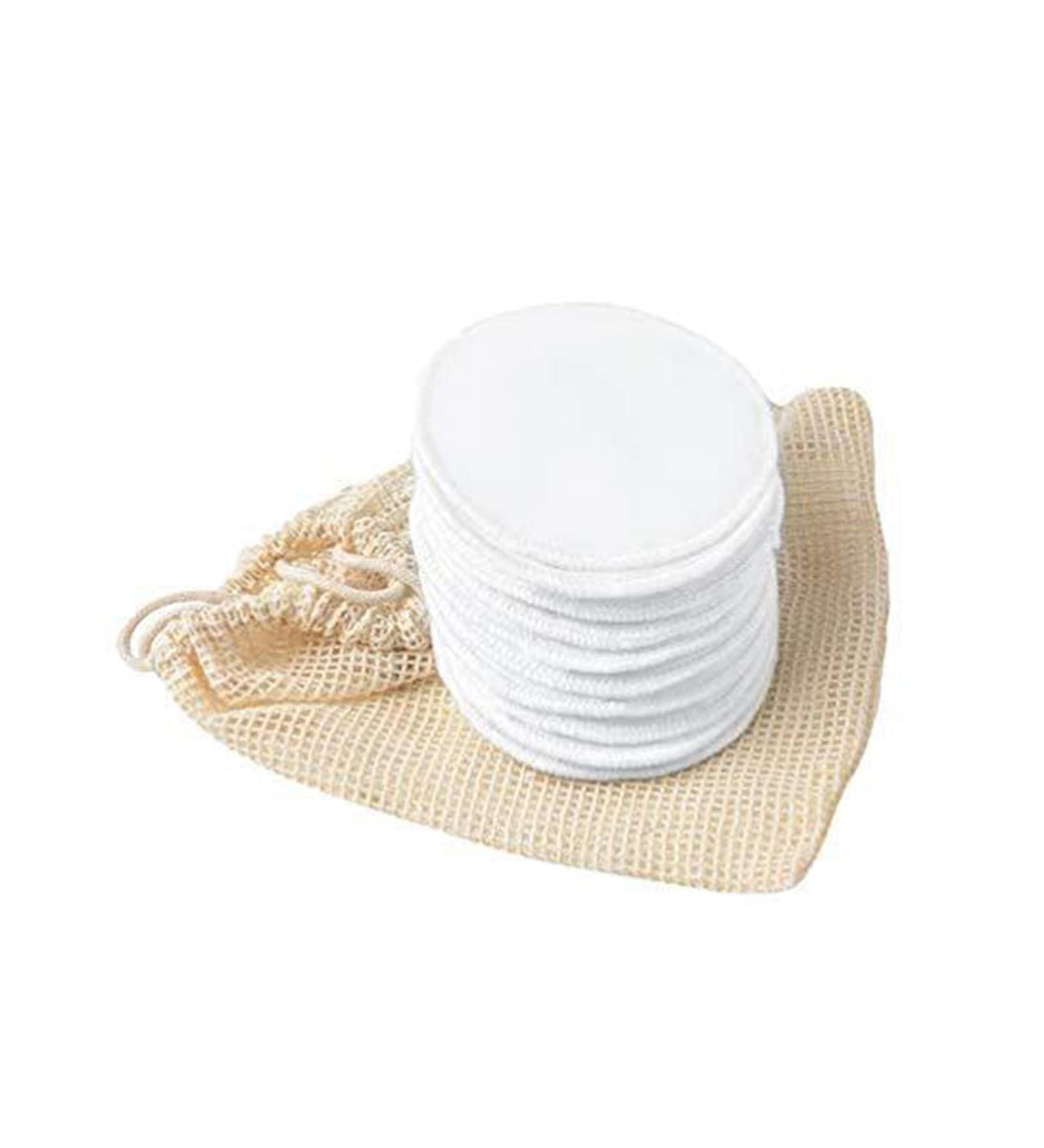 ZIEM 10PCS Reusable Cotton Rounds Makeup Remover Cotton Pads Reusable Facial sing Rounds Toner Pads Makeup Wipes with Laundry Bag Bamboo Washable Facial Rounds - Buy Online on SooperMarket.com