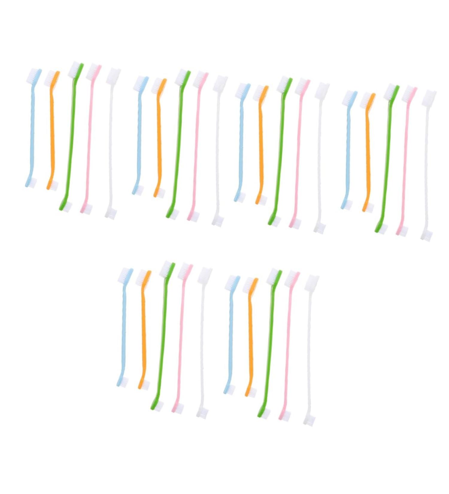 Kisangel 30 pcs Dual-head Handheld Clean Supplies Cat Nylon Oral Cleaning Brush Small Pet Puppy Portable 1 count (Pack of 1) Assorted Colorx3pcs - Buy Online on SooperMarket.com