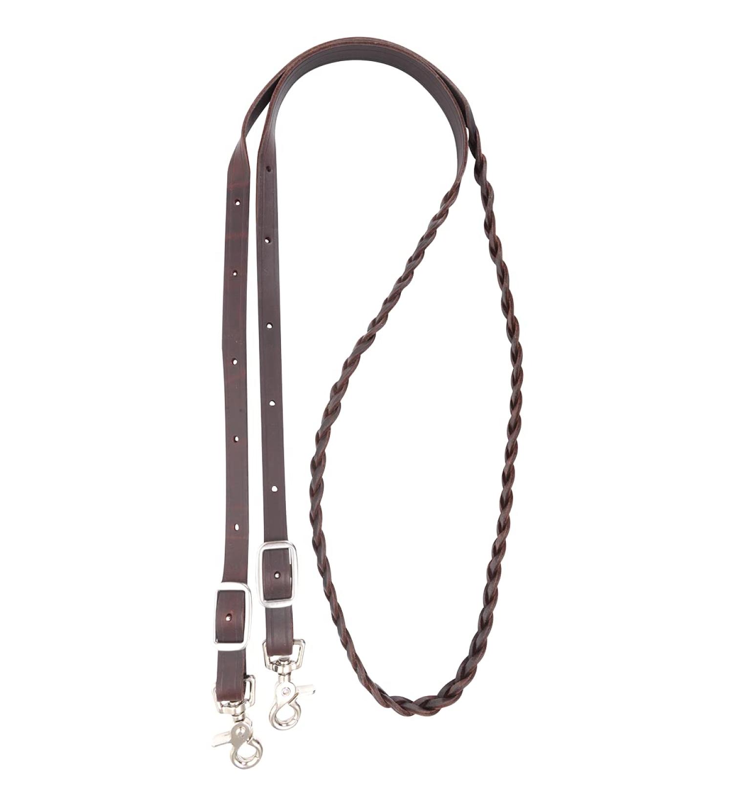 Martin Saddlery Latigo Braided 3-Strand Roping Rein 5/8-inch Thick Buckle Snap Ends