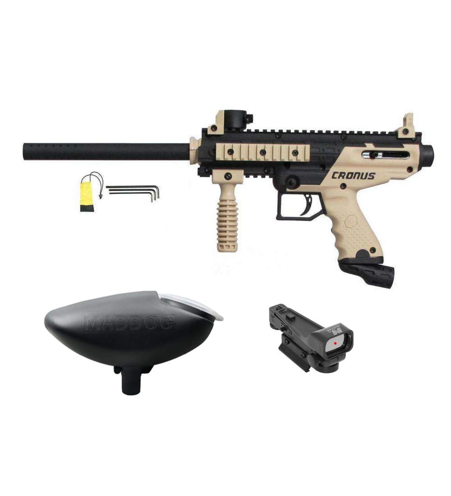 Tippmann Cronus CQB Paintball Gun with Electronic Red Dot Sight and Hopper - Ultimate Paintball Gear - Buy Online on SooperMarket.com