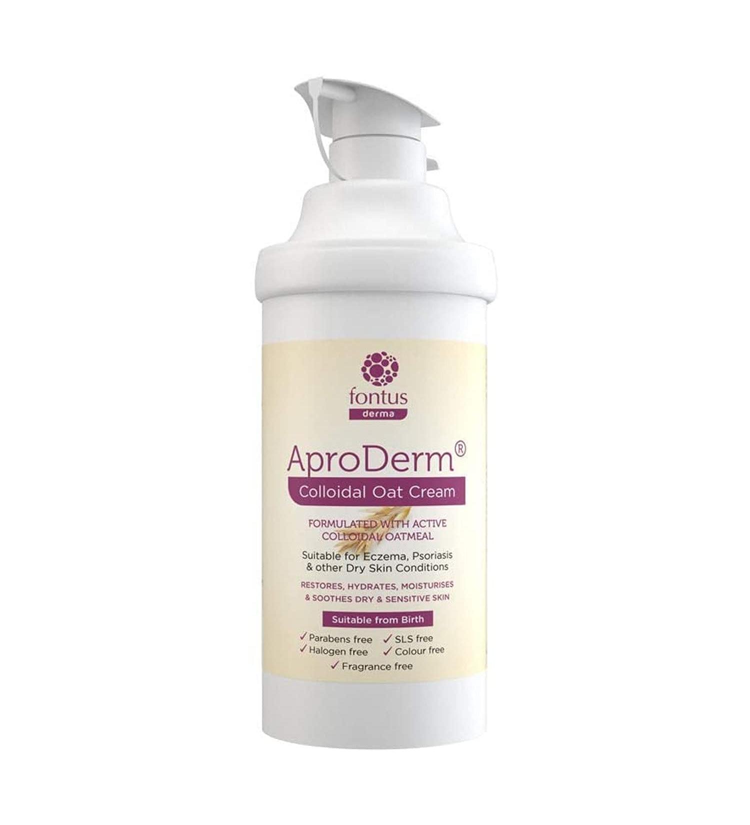 Aproderm Colloidal Oat Cream - 500ml pump - Paraffin Free Cream - Suitable for dry skin eczema and psoriasis single