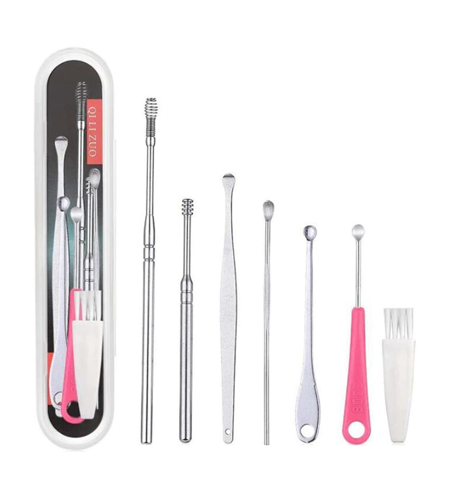 7 in 1 Stainless Steel Ear Cleaner Set - Earwax Removal Tool for Adults and Children - Buy Online on SooperMarket.com