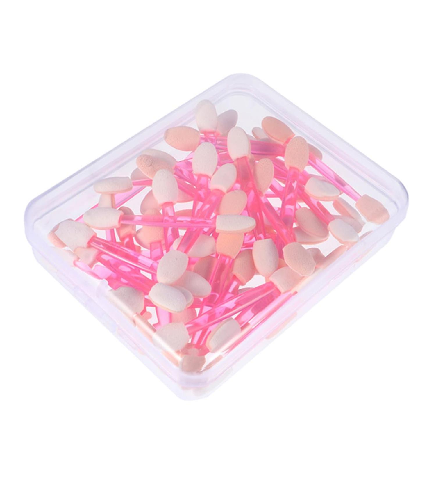 Baluue 50pcs Double Ended Eyeshadow Brush Eye Makeup Tools Makeup Eyeshadow Face Powder Kit Pink Plastic - Buy Online on SooperMarket.com