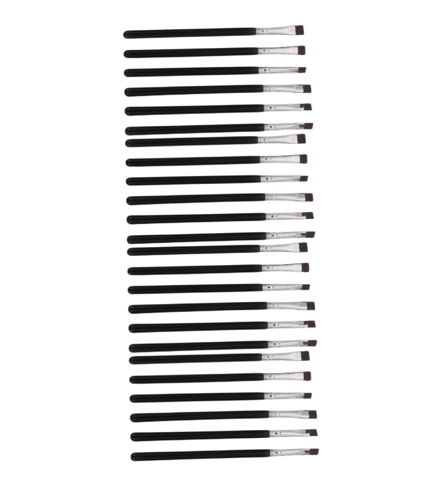 Baluue 24 Pcs Flat Eyebrow Brush Eye Liner Brush Eye Cosmetics Brush Makeup Brush Artificial Fiber Black - Buy Online on SooperMarket.com