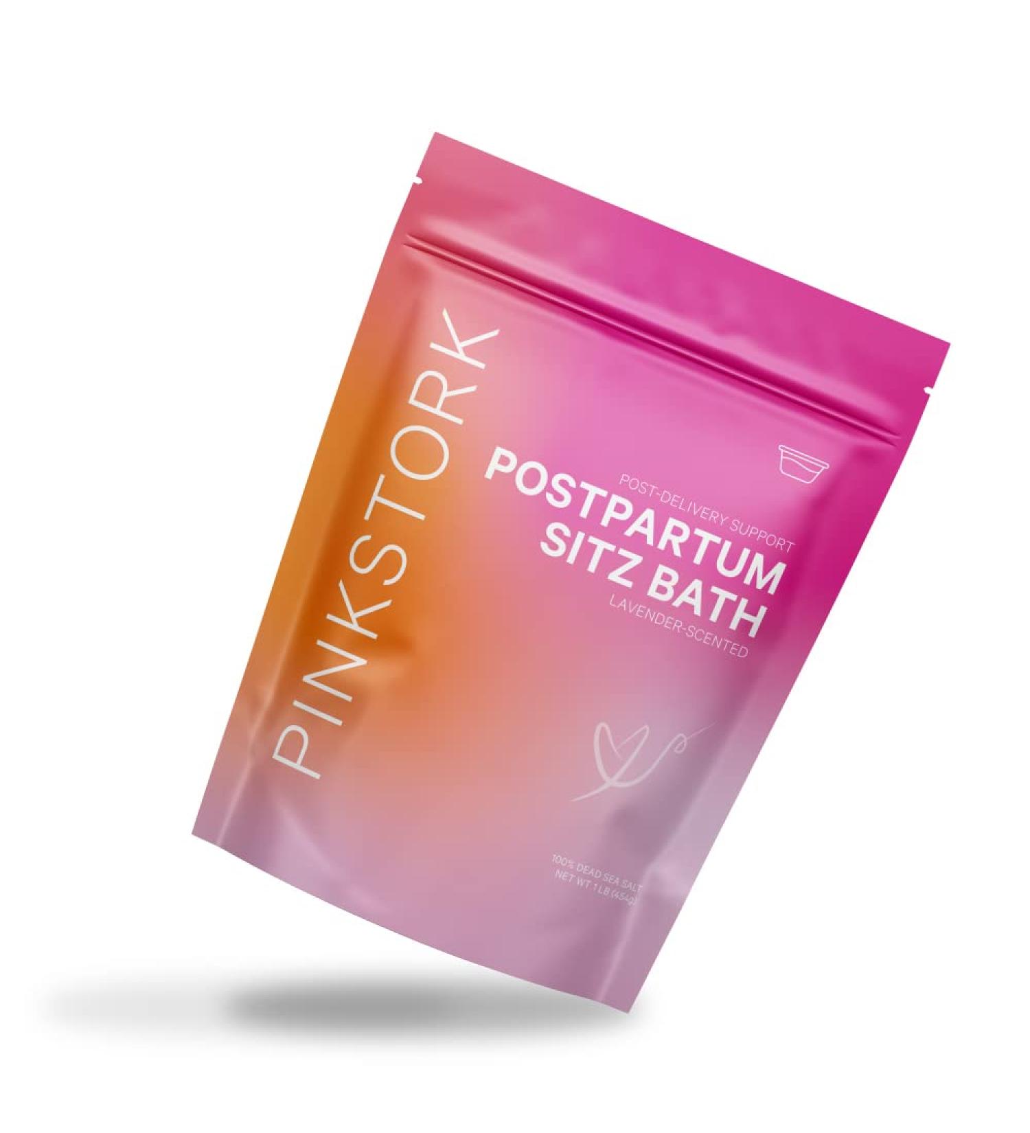 Pink Stork Postpartum Sitz Bath Soak - Dead Sea Salt for Perineal Care & Postpartum Recovery - Lavender Scented 1 lb - Buy Online on SooperMarket.com