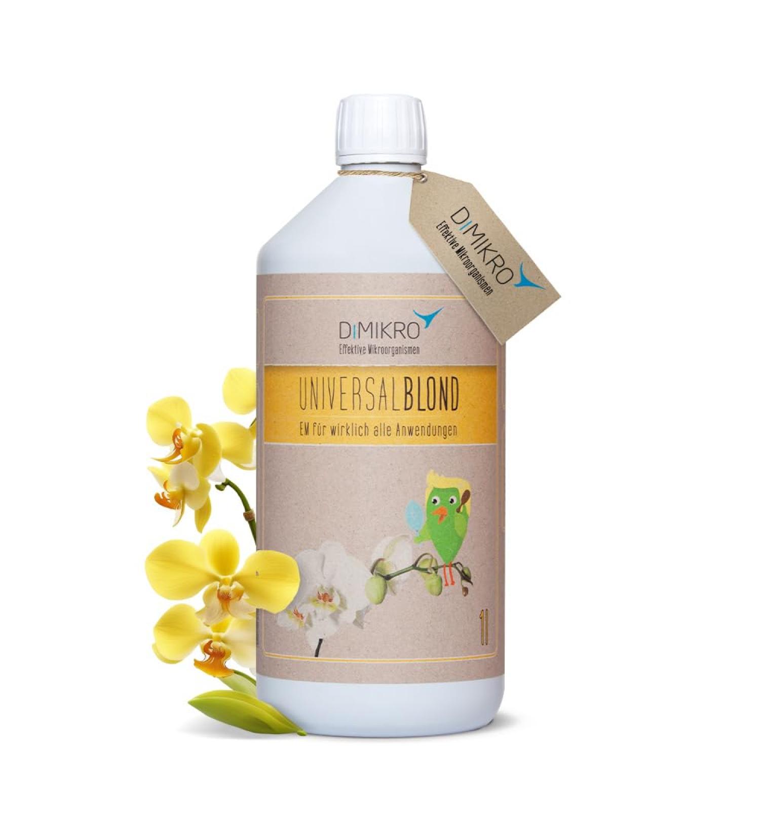 Effective Microorganisms Active Universal Blonde - 1L Ready-to-Use Cleaner & Washing Additive | 100% Vegan - Ideal for Household & Garden | EMA - dimikro  - Buy Online on SooperMarket.com