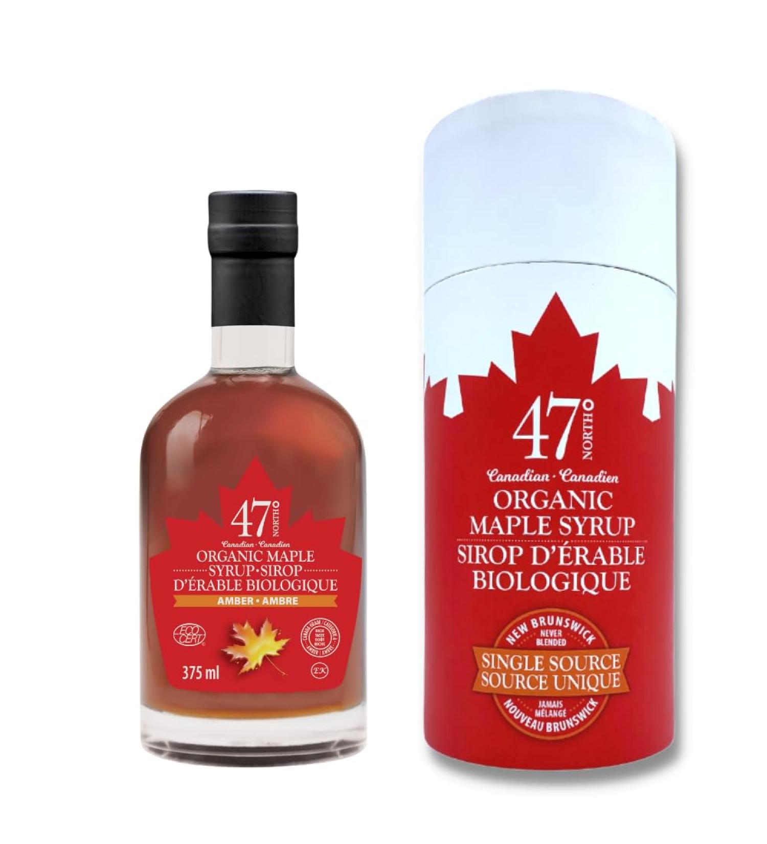 47 North Organic Maple Syrup 375ml - Single Source, Amber Grade | Whisky Bottle with Gift Sleeve - Buy Online on SooperMarket.com