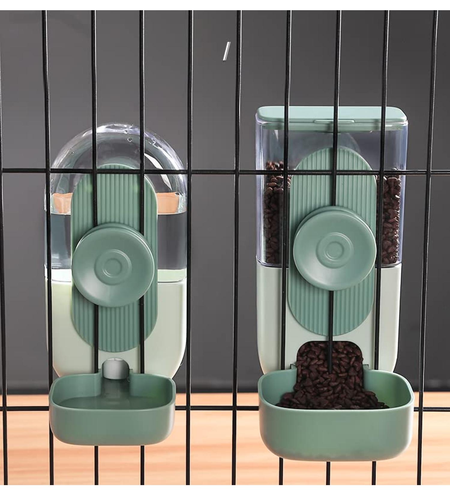Misyue Hanging Automatic Food Water Dispenser for Small Pets | Gravity Rabbit Feeder & Water Bottle Set | Ideal for Bunny, Chinchilla, Guinea Pig, Hedgehog, Ferret - Buy Online on SooperMarket.com
