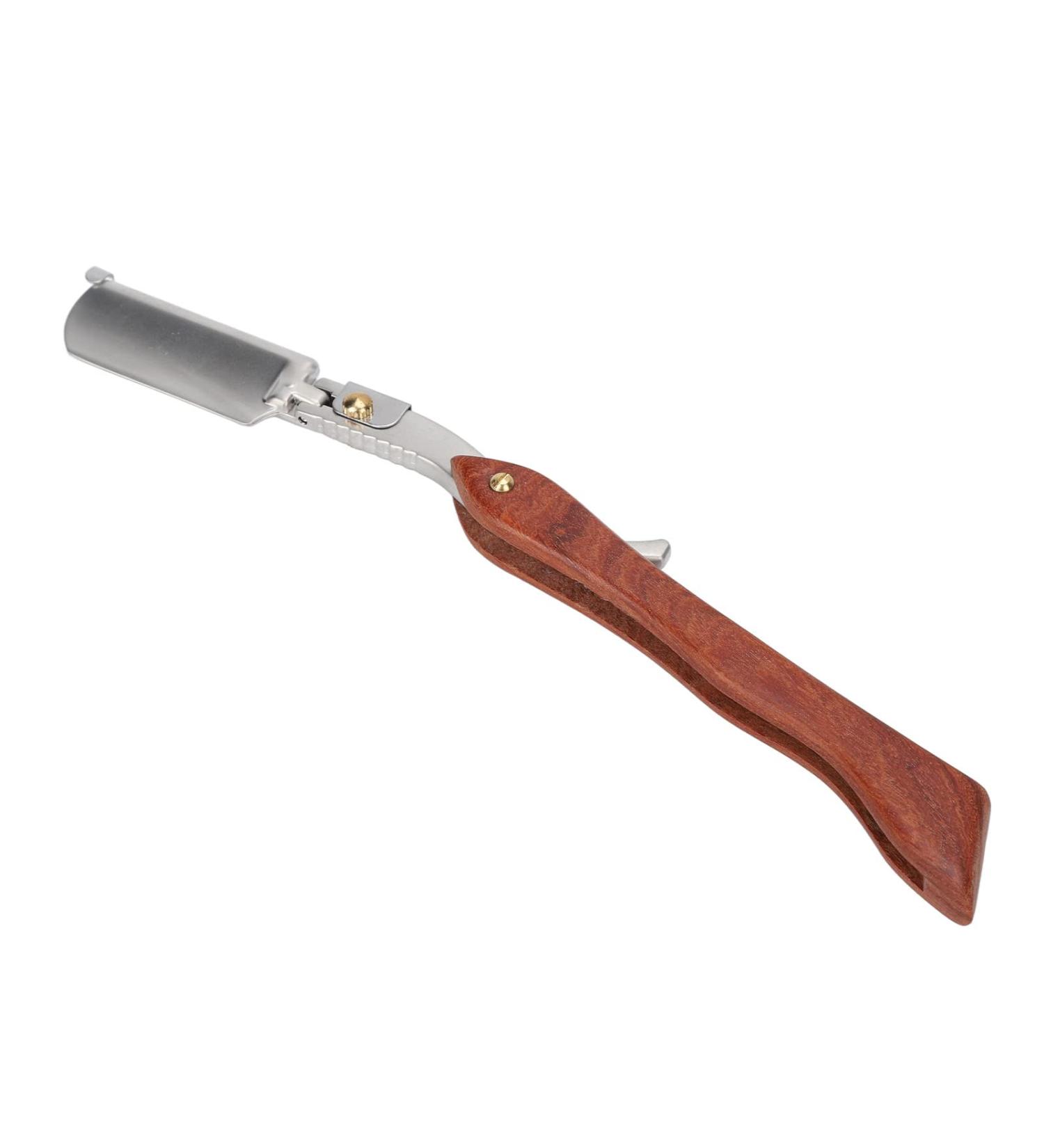 Premium Foldable Razor for Men - Streamlined Design Comfortable Handle & PU Leather Case - Ideal for Hairdressers & Home Use - Buy Online on SooperMarket.com