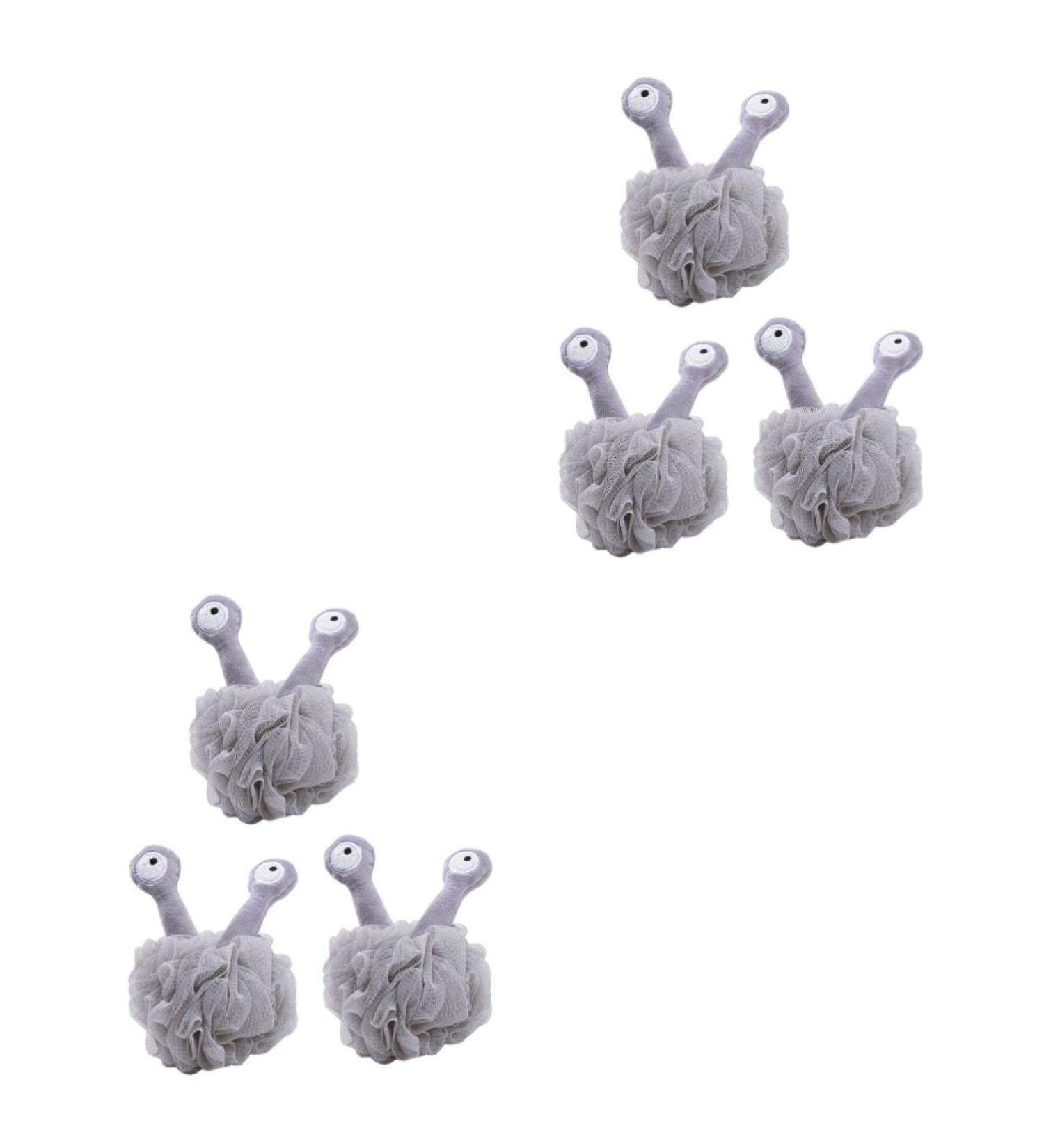 FRCOLOR 6 Pcs Bath Flower Sponge Set for Body Cleaning - Natural Shower Scrubber Mesh Pouf with Cartoon Grey Design - Buy Online on SooperMarket.com