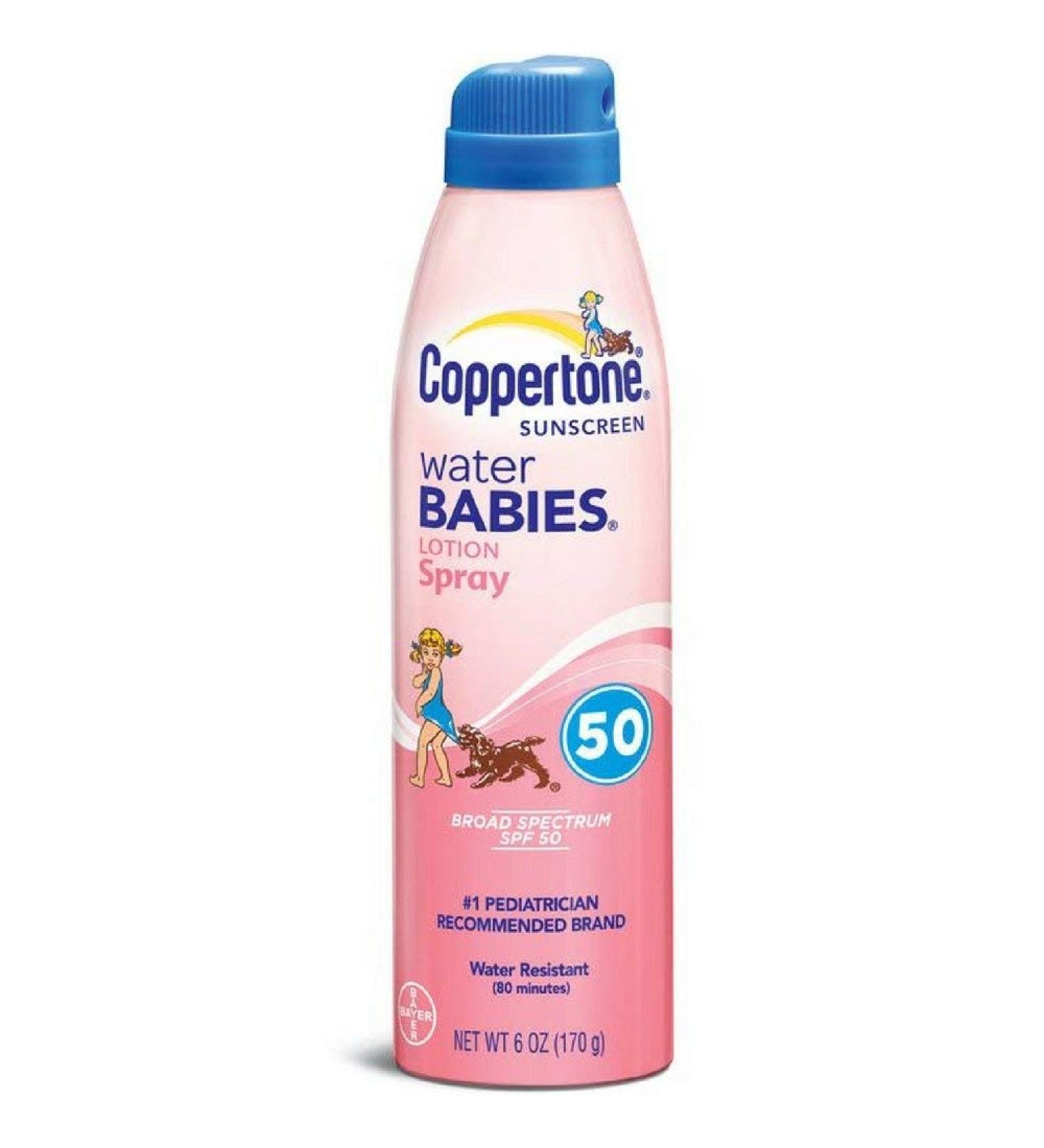 Coppertone Water Babies Quick Cover Sunscreen Lotion Spray SPF 50 6-Ounce Bottles (Pack of 2)