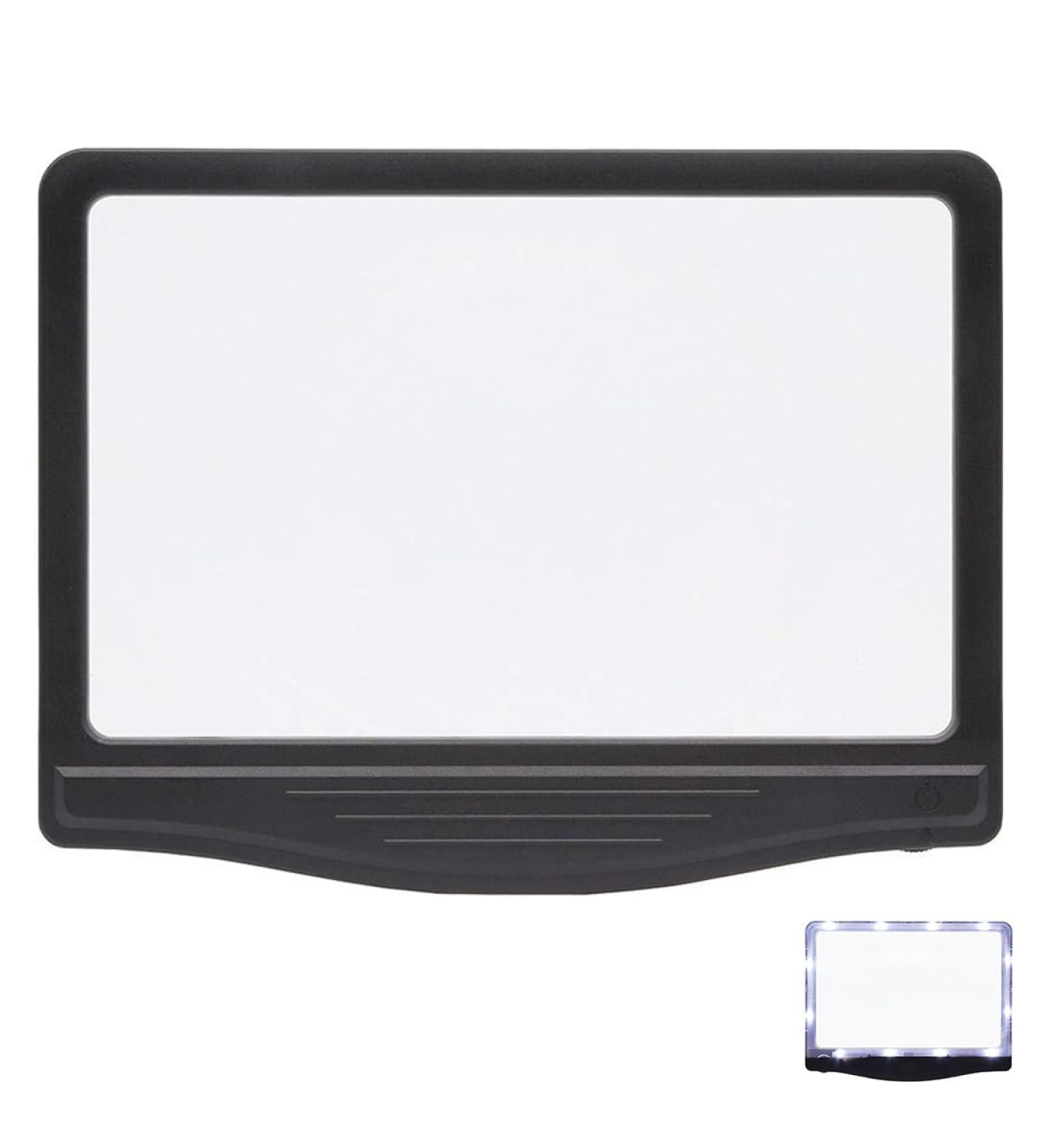 4X Large Ultra Bright LED Page Magnifier - Handheld Magnifier for Reading Seniors and Low Eyesight Person for Reading Small Fonts & Low Vision Seniors (Black) - Buy Online on SooperMarket.com