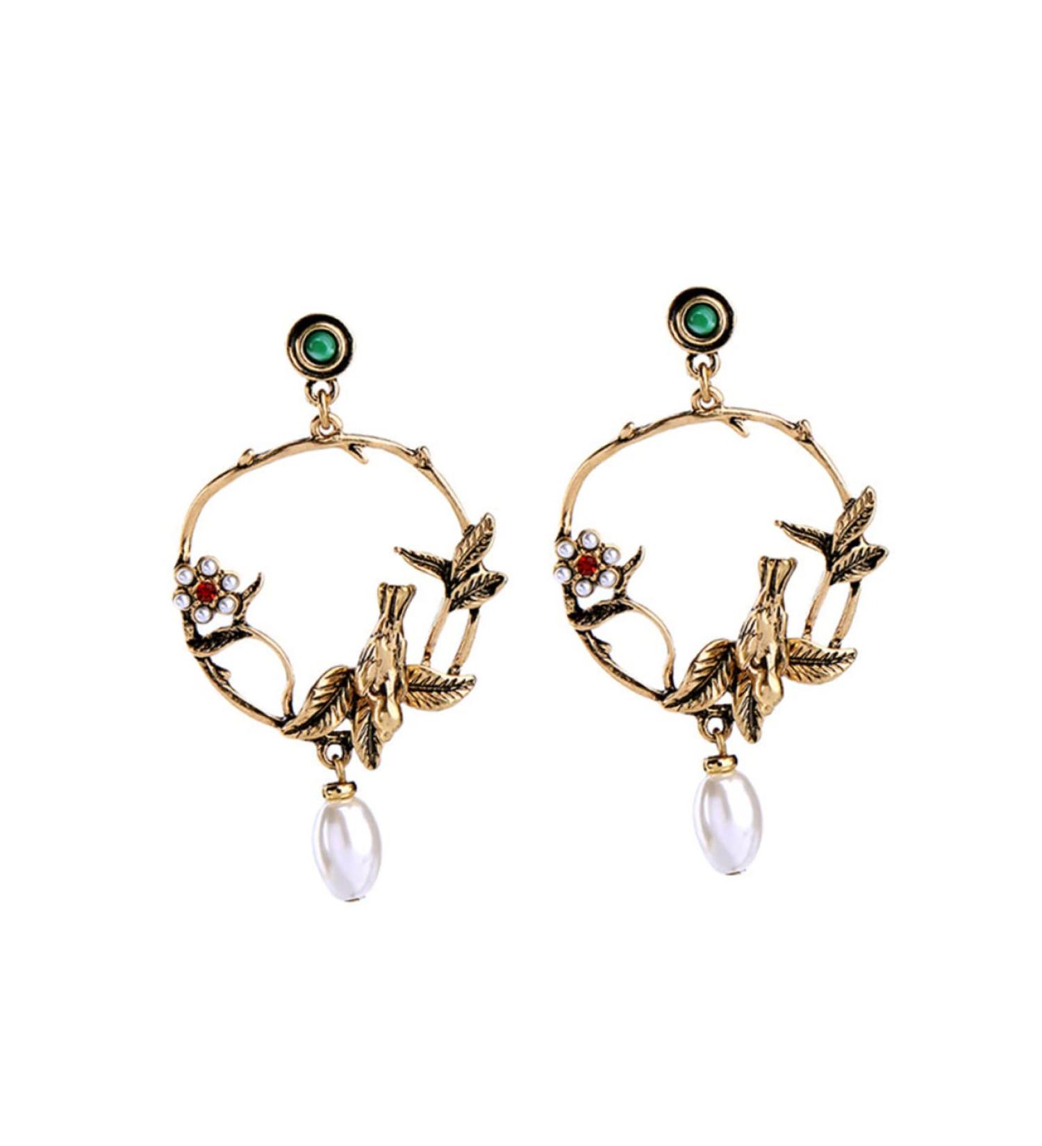 PACKOVE Circle Earrings Fashion Earrings Women Earrings Flower Earrings Vintage Accessories - Buy Online on SooperMarket.com