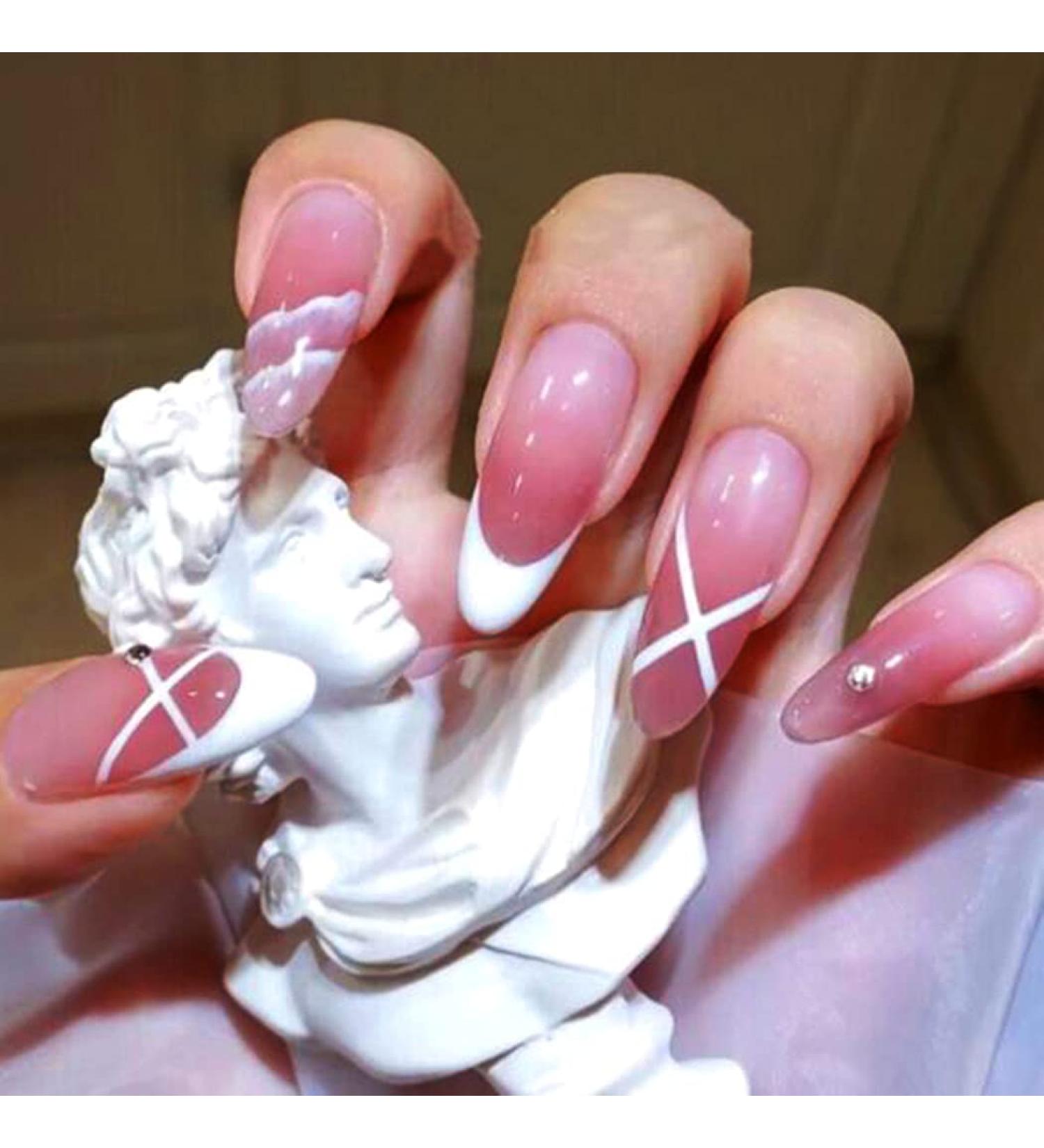 Brishow Coffin Pink Artificial Nails - 24pcs Ballerina Acrylic Press On Full Cover for Women & Girls - Fast International Shipping - Buy Online on SooperMarket.com